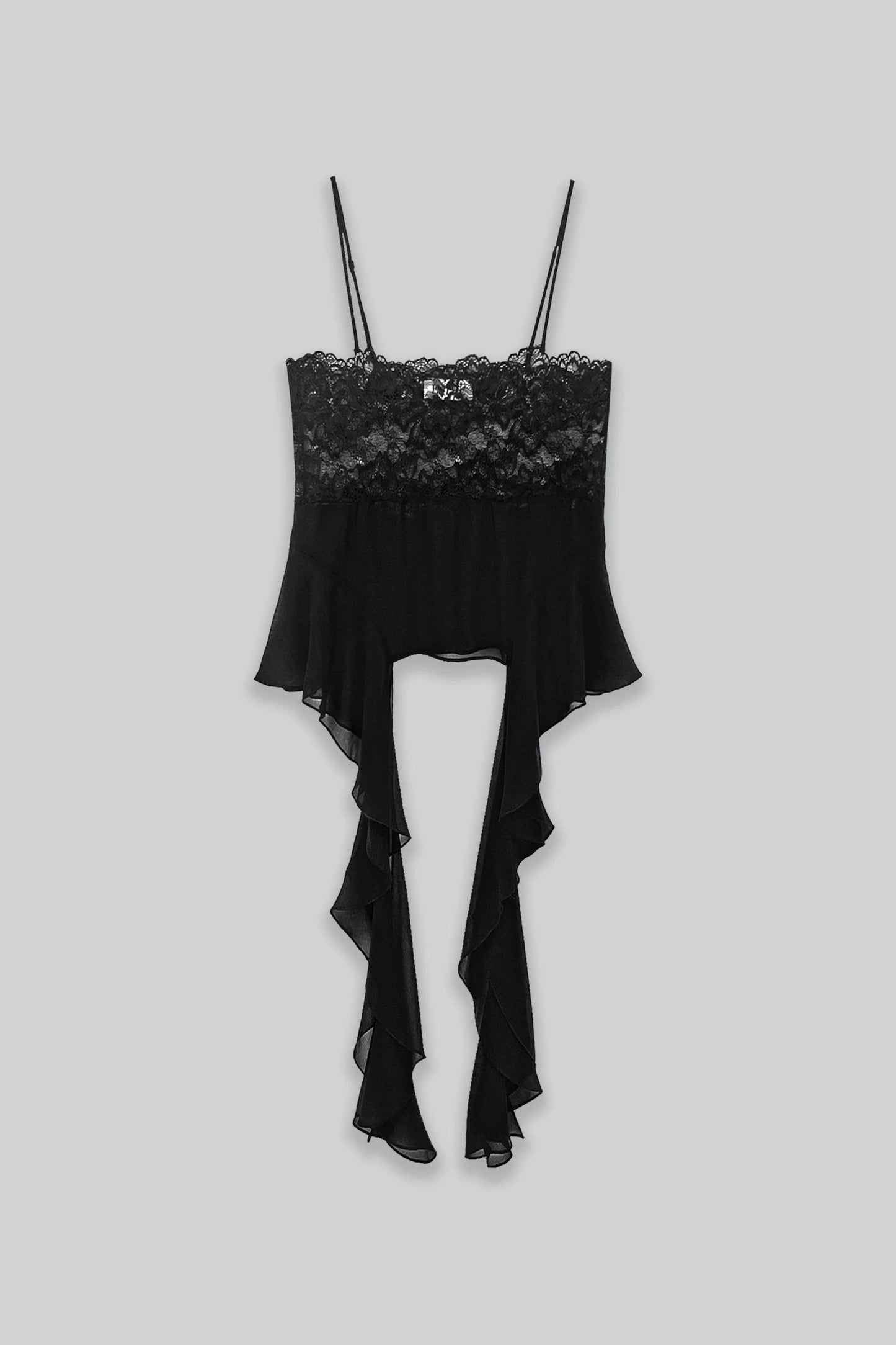 Esthe Lace Sheer Top with Frills