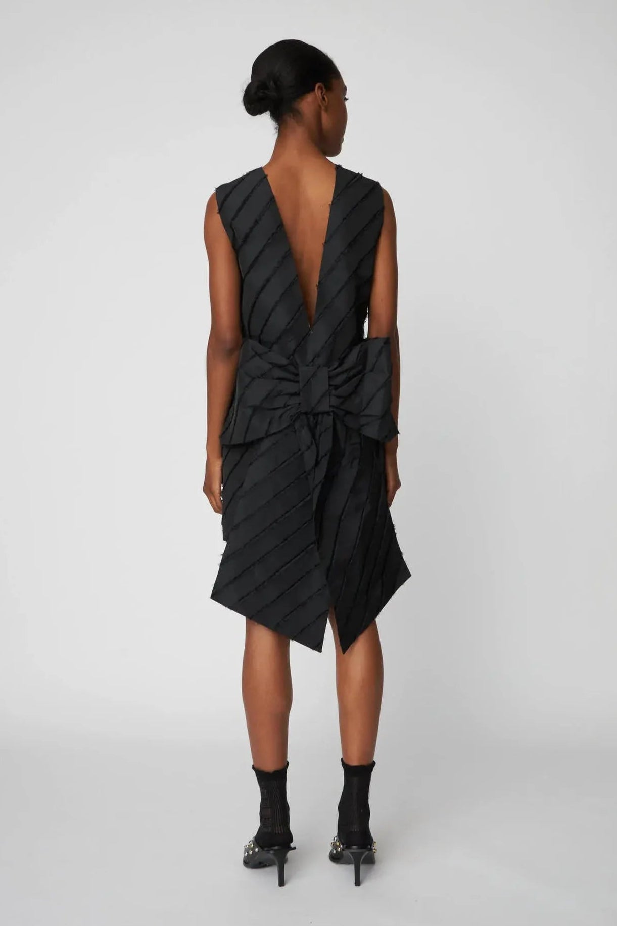Stella Nova-Mini Dress with Bow Detail in Black