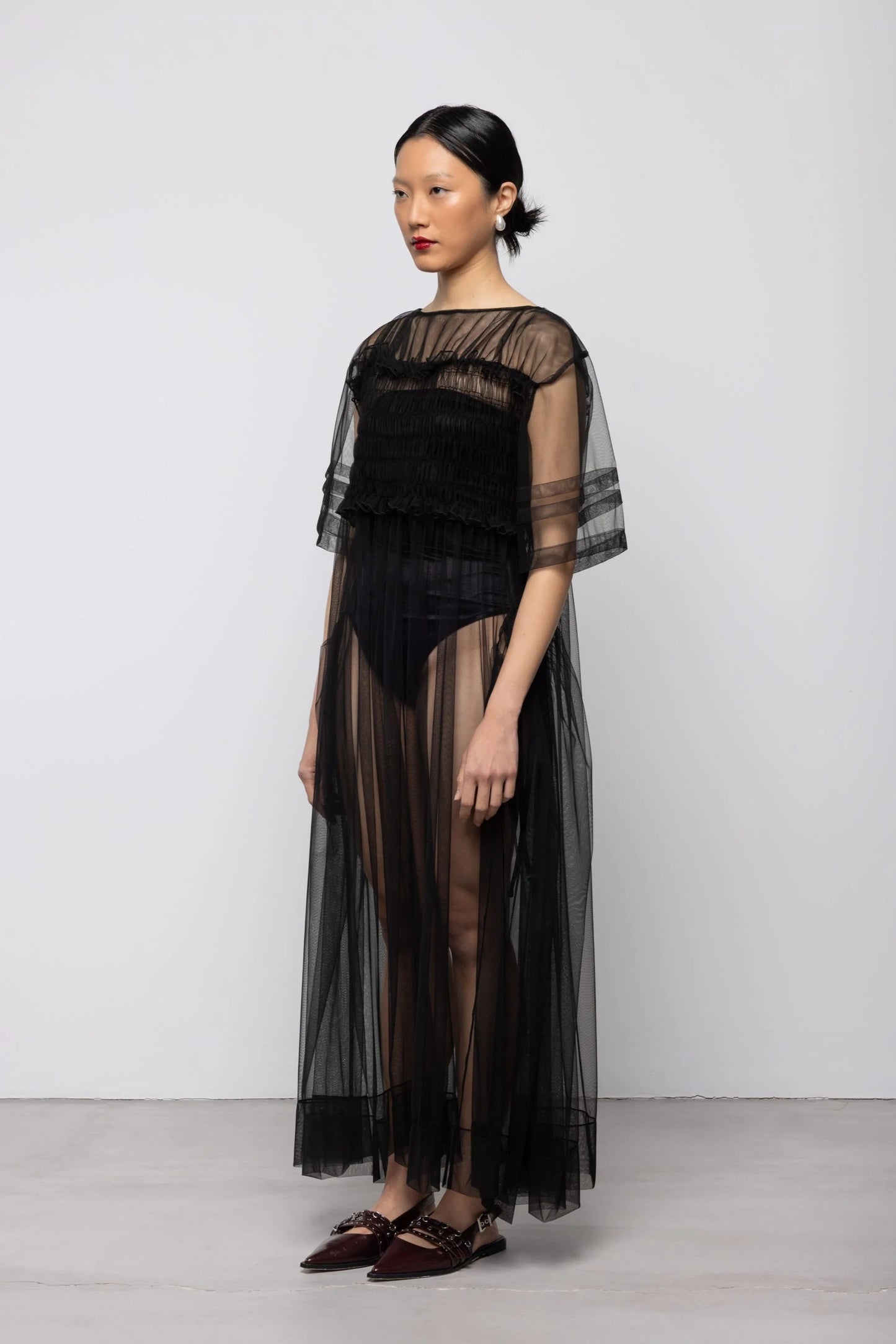 Esthe Tulle Shirred Volume Dress