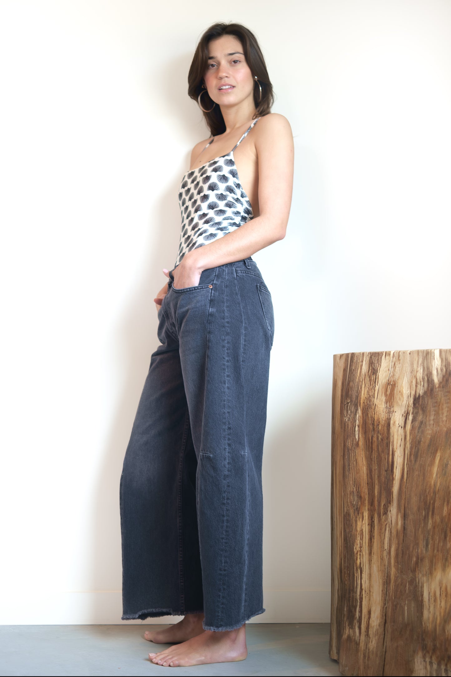 B SIDES Relaxed Lasso Jean in Stil Black
