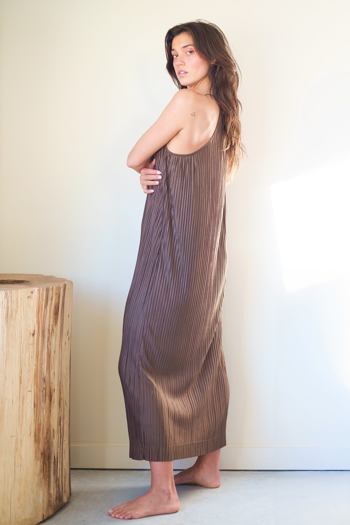 Esthe Pleated Halter Dress