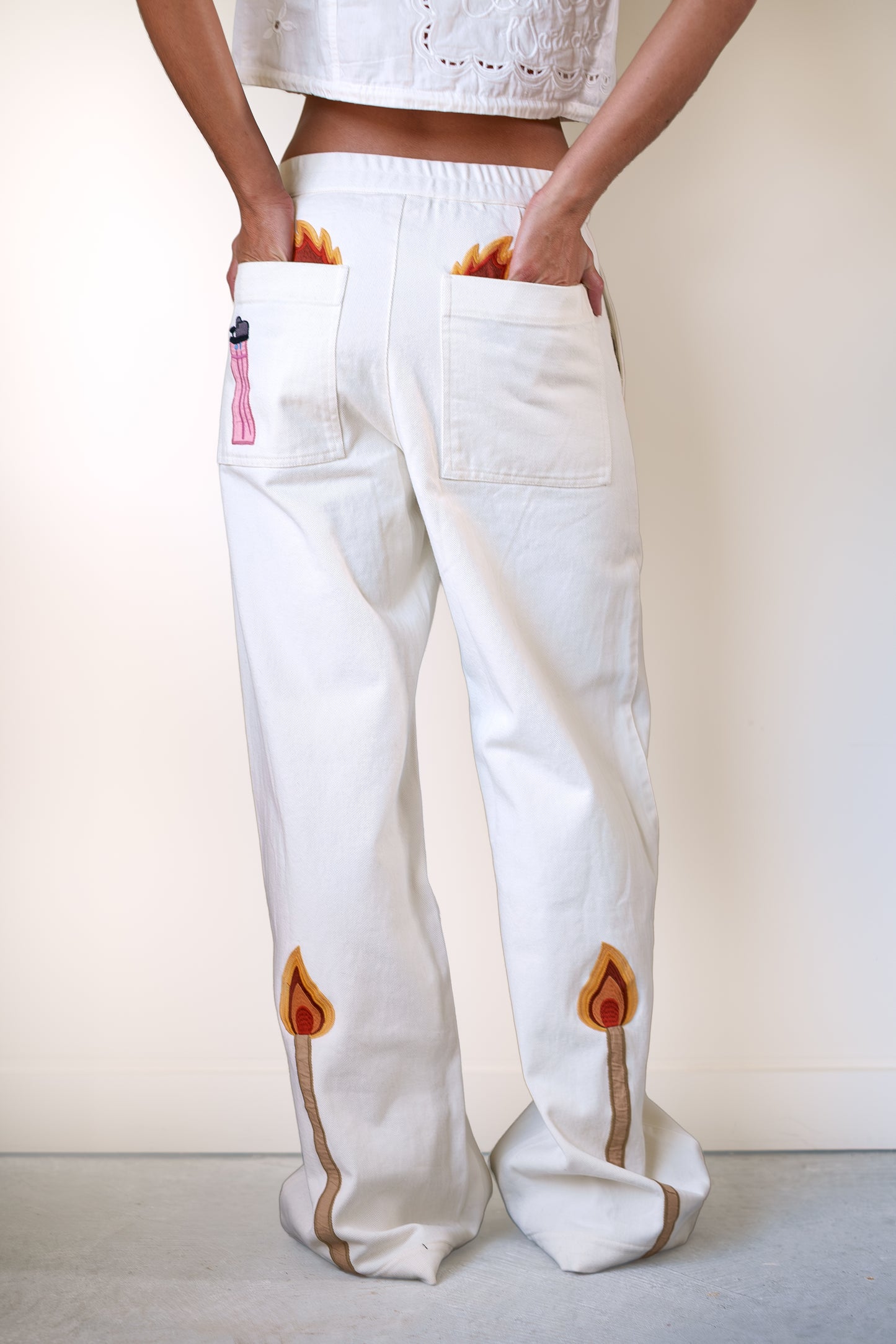 Stella Nova-Patchwork Elements Cotton Pants