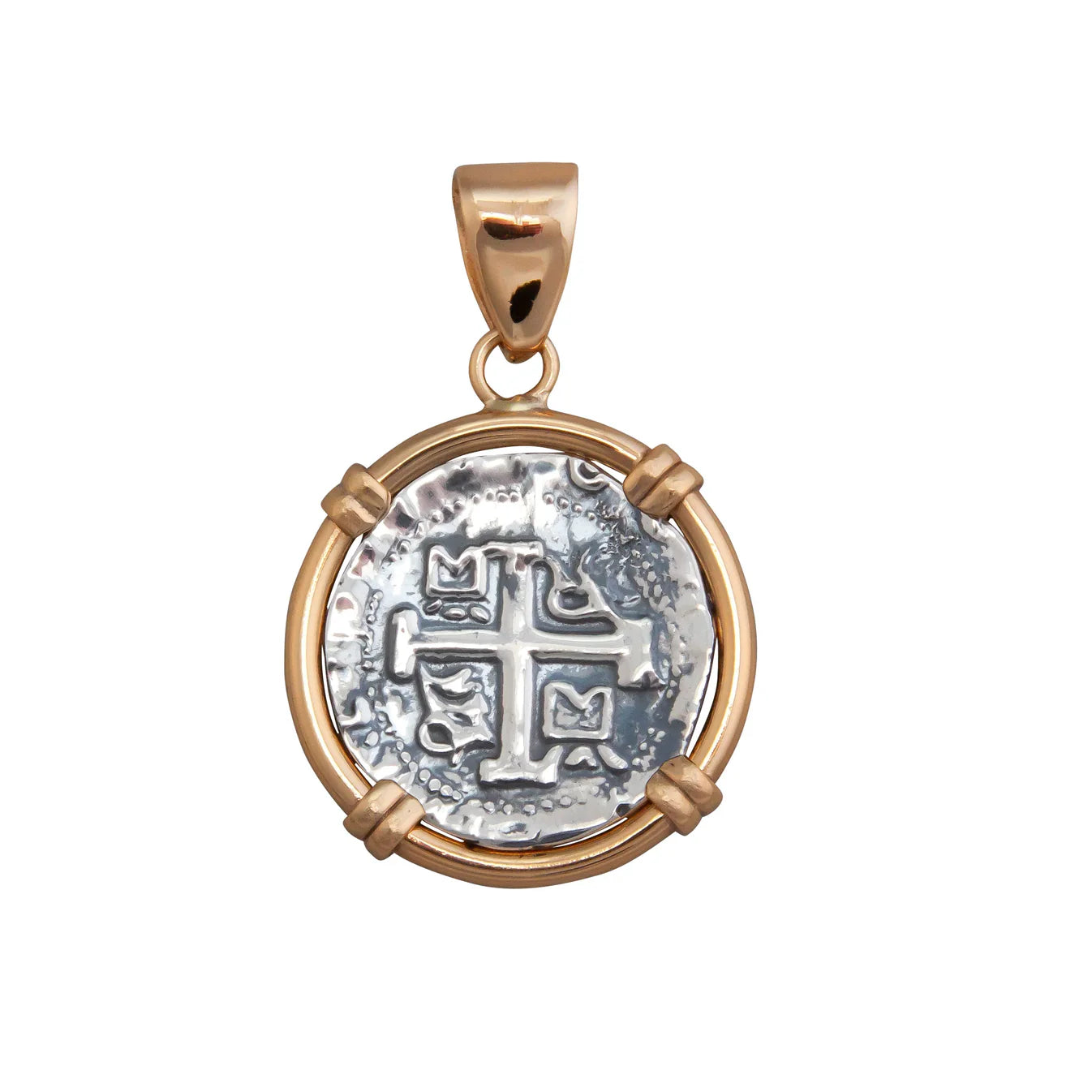 Charles Albert Reversible Treasure Coin Prong Pendant