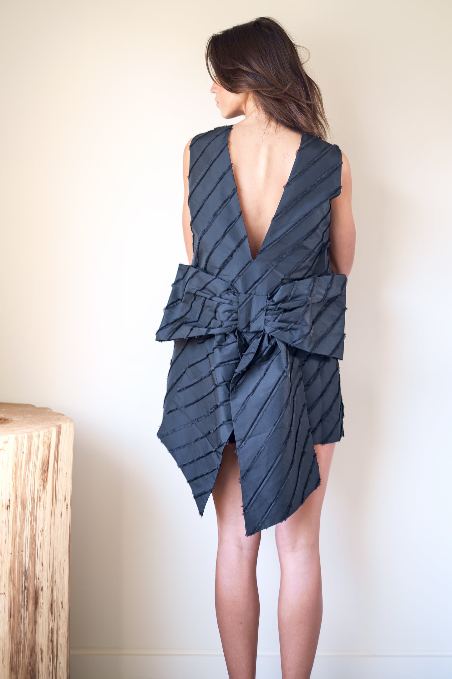 Stella Nova-Mini Dress with Bow Detail in Black