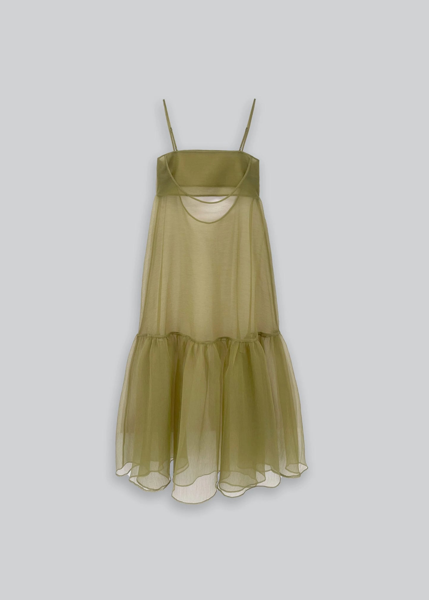 Esthe Cut-Out Organza Dress in Green