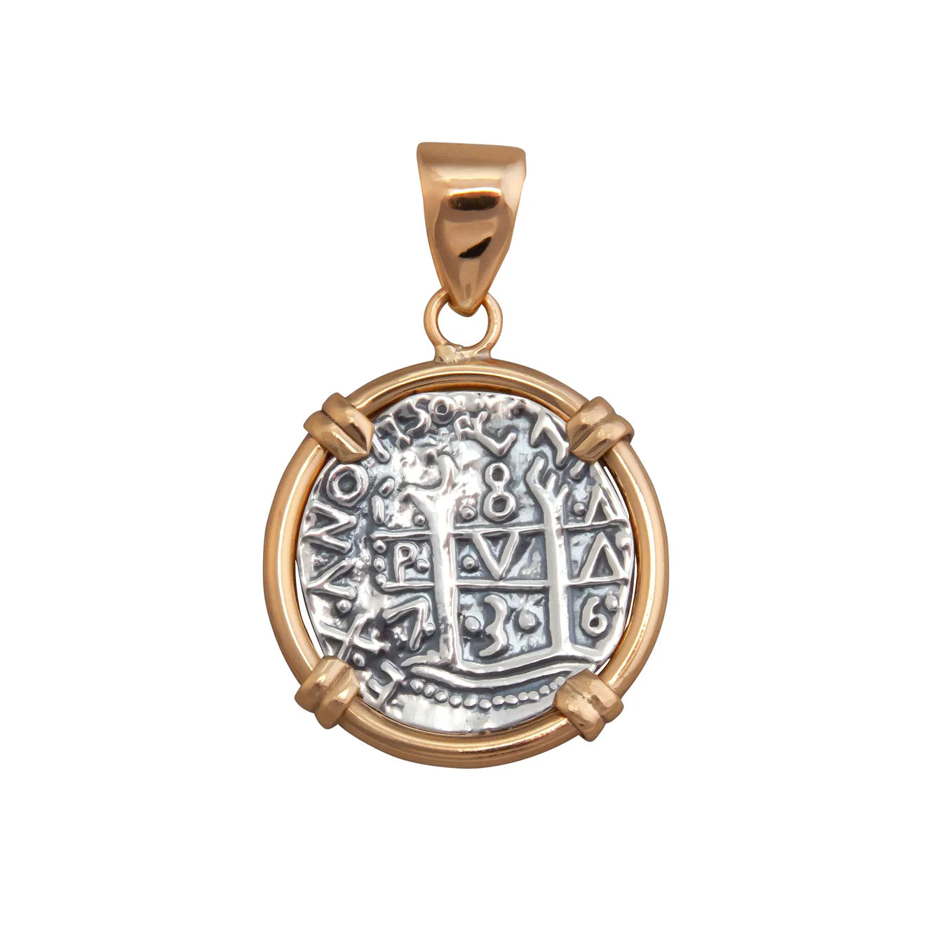 Charles Albert Reversible Treasure Coin Prong Pendant