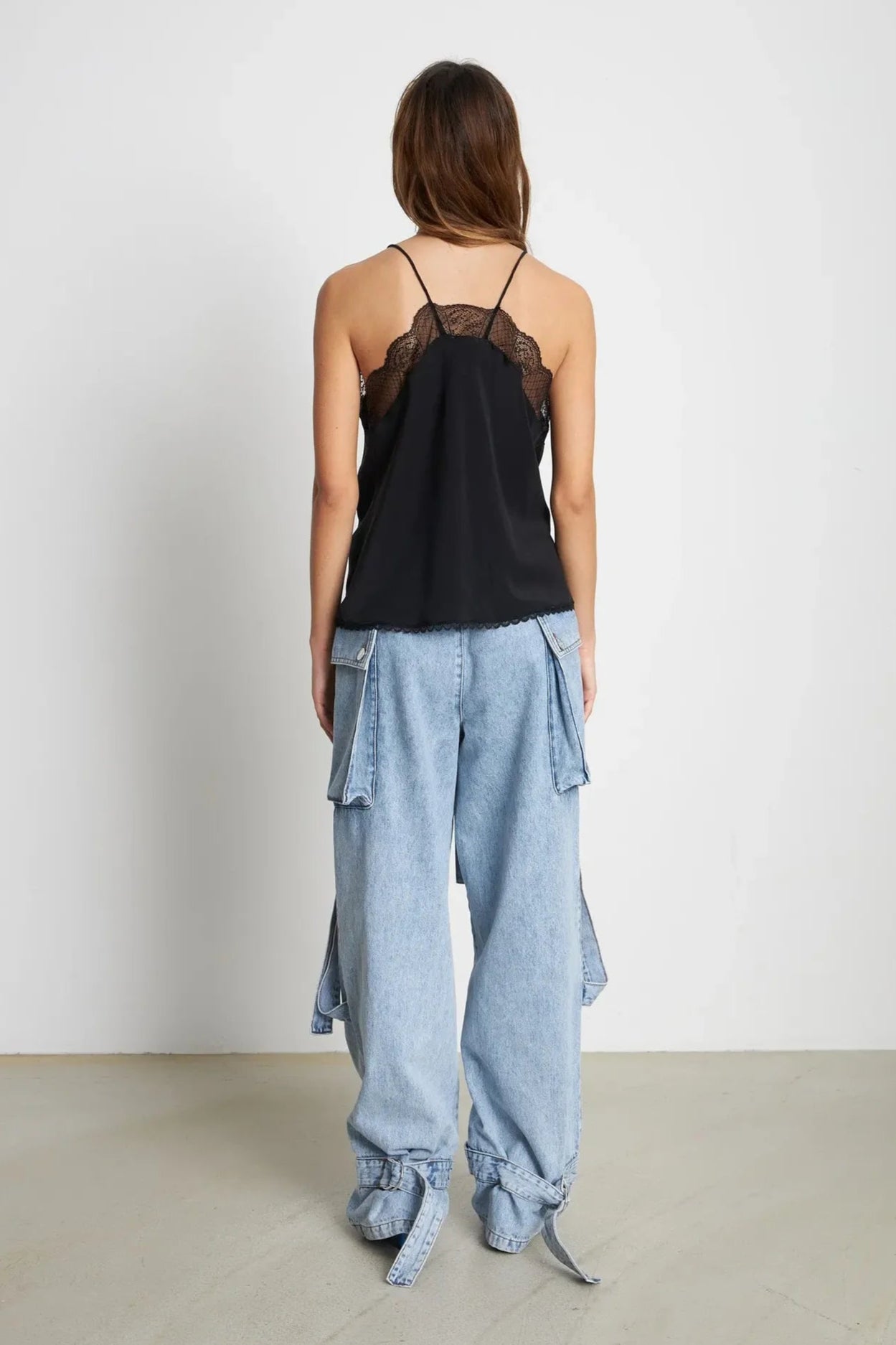 Stella Nova-Silk Slip Top in Black