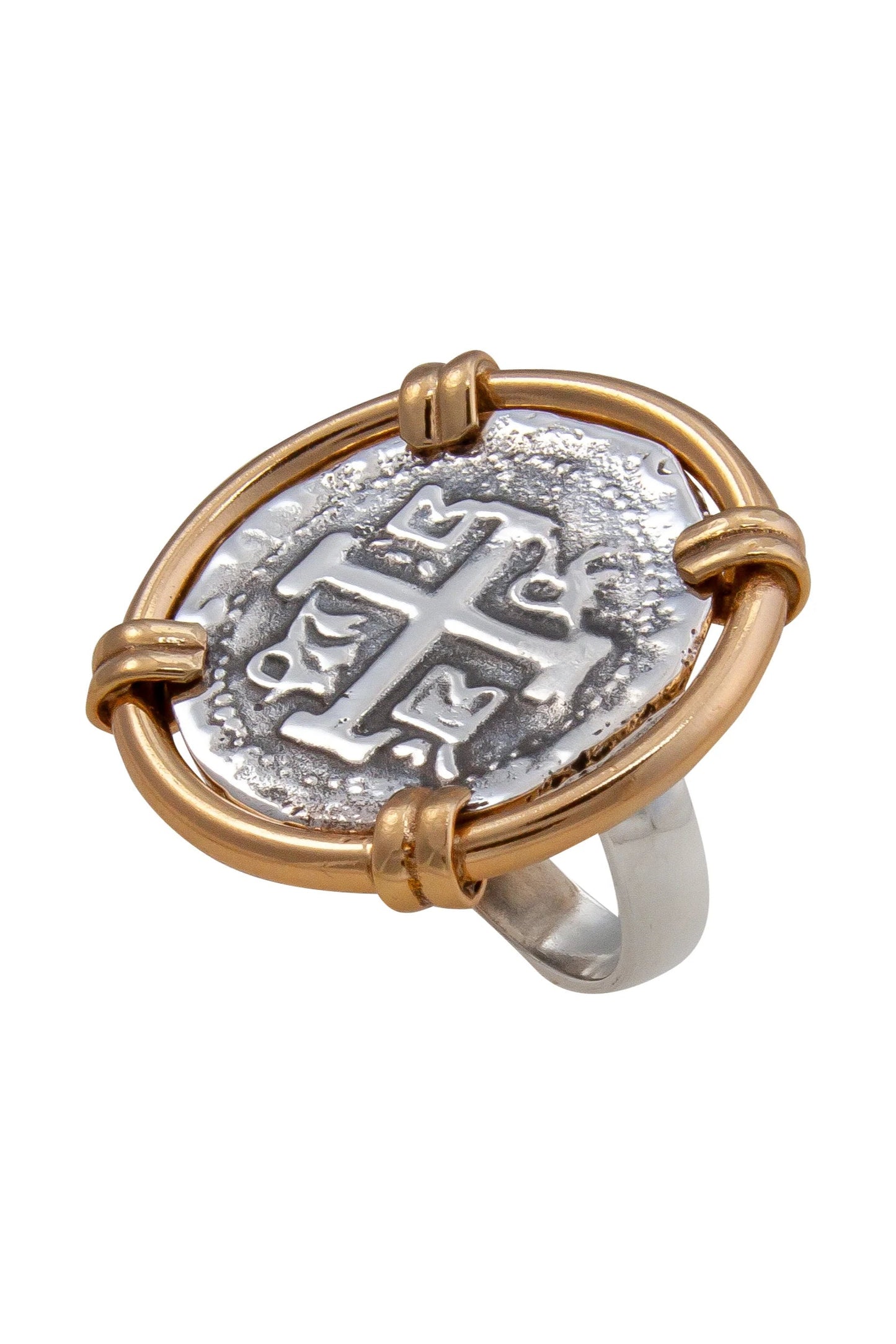 Charles Albert Treasure Coin Adjustable Prong Ring