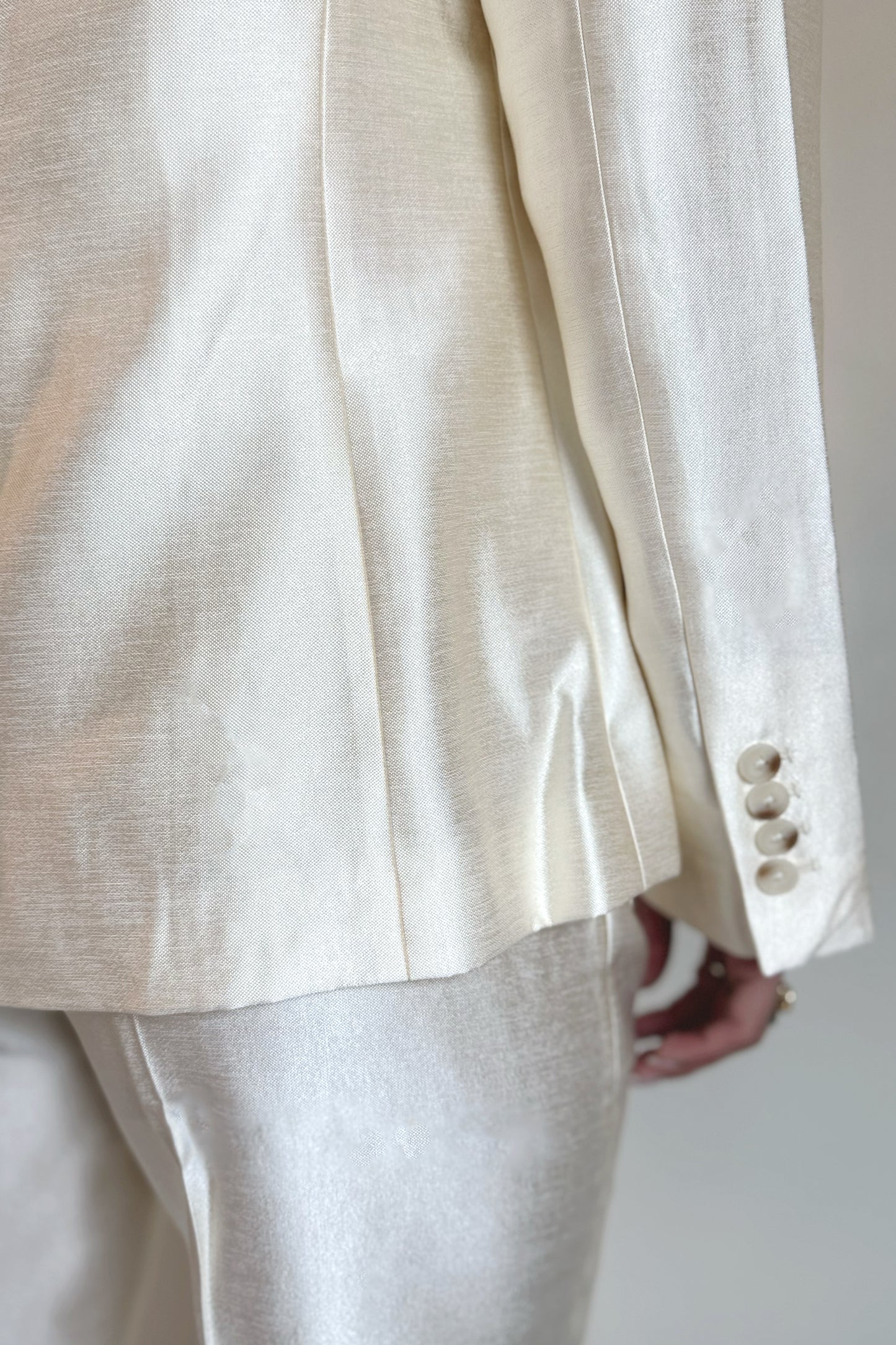 Lanhtropy Oslo Taffeta Blazer- Off White