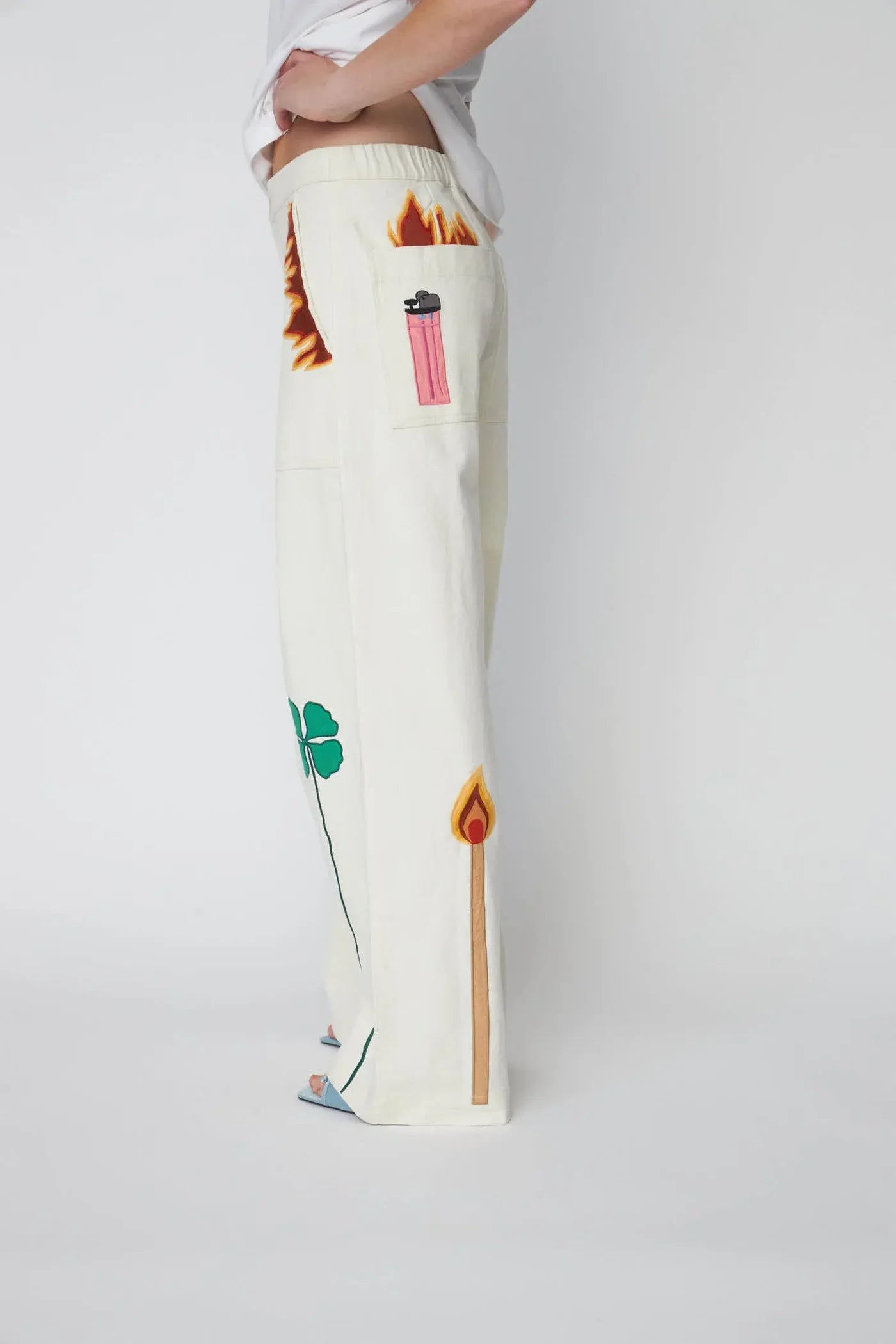 Stella Nova-Patchwork Elements Cotton Pants