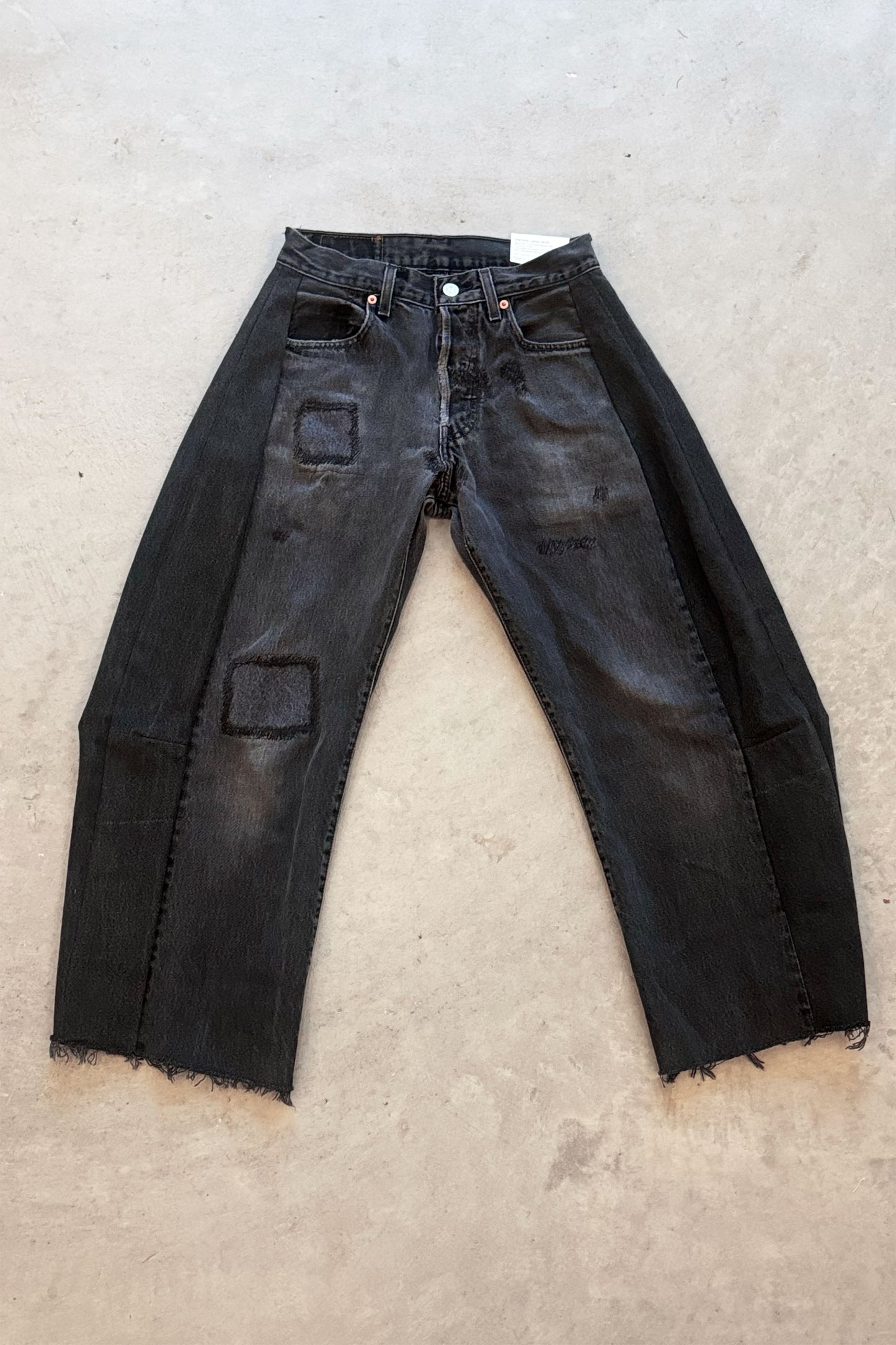 B SIDES Vintage Lasso Jean Slouch in Classic Black-Style 01-Size 24