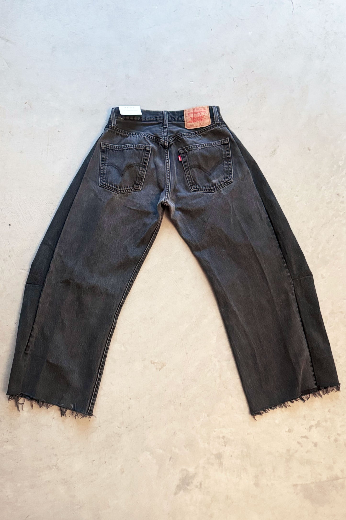 B SIDES Vintage Lasso Jean Slouch in Classic Black-Style 01-Size 24