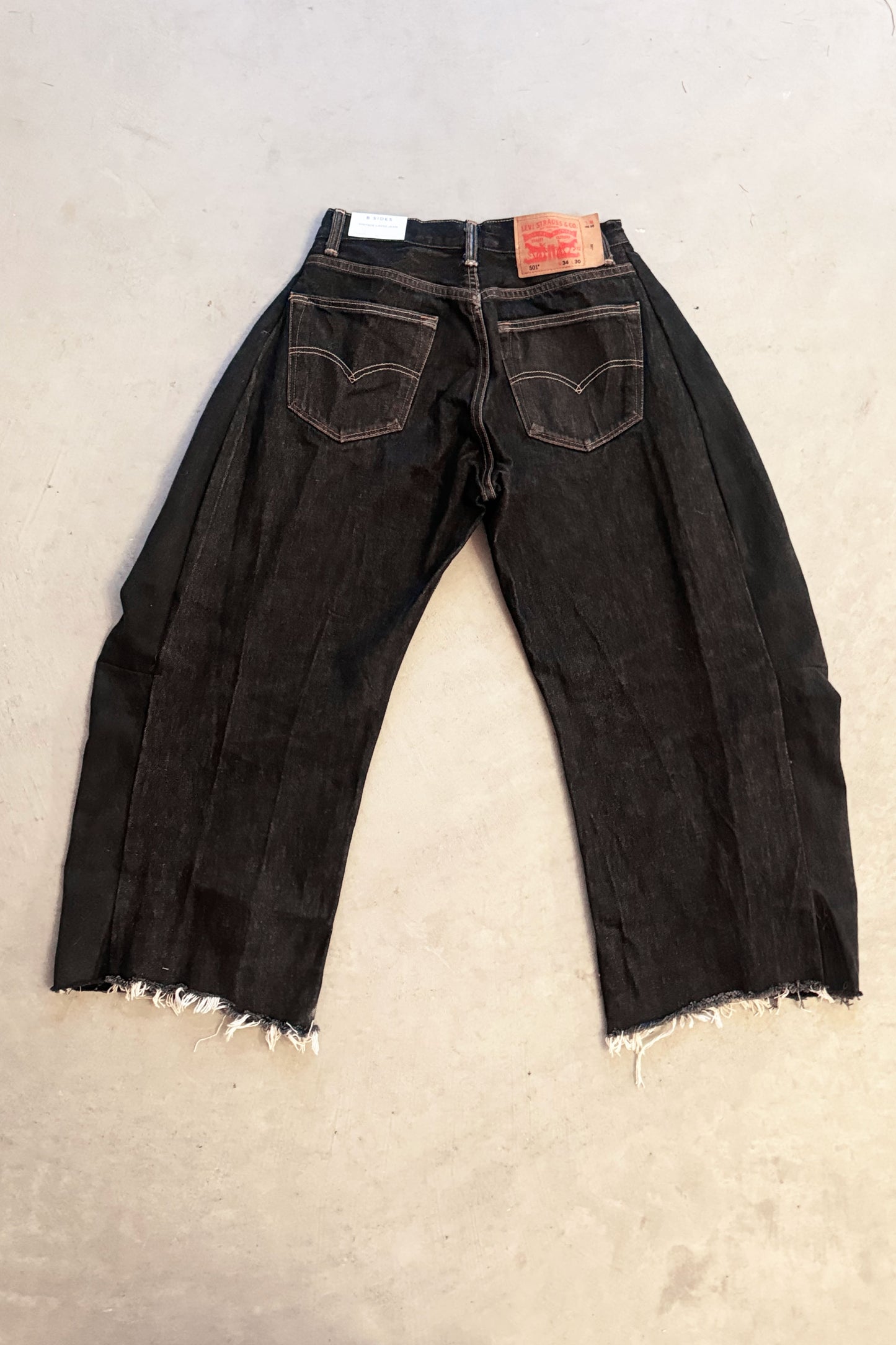 B SIDES Vintage Lasso Jean Slouch in Classic Black-Style 02-Size 24