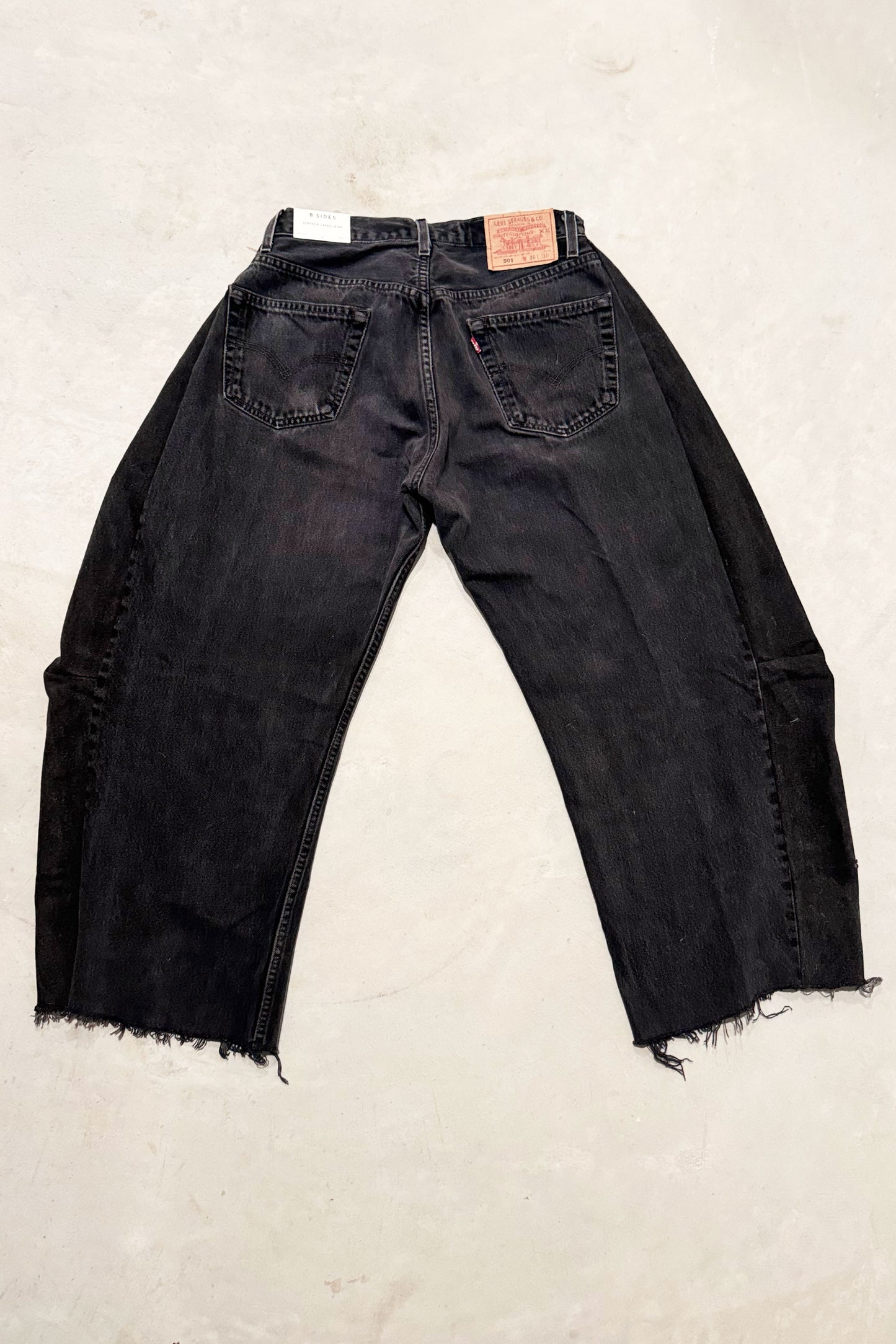 B SIDES Vintage Lasso Jean Slouch in Classic Black-Style 01-Size 25