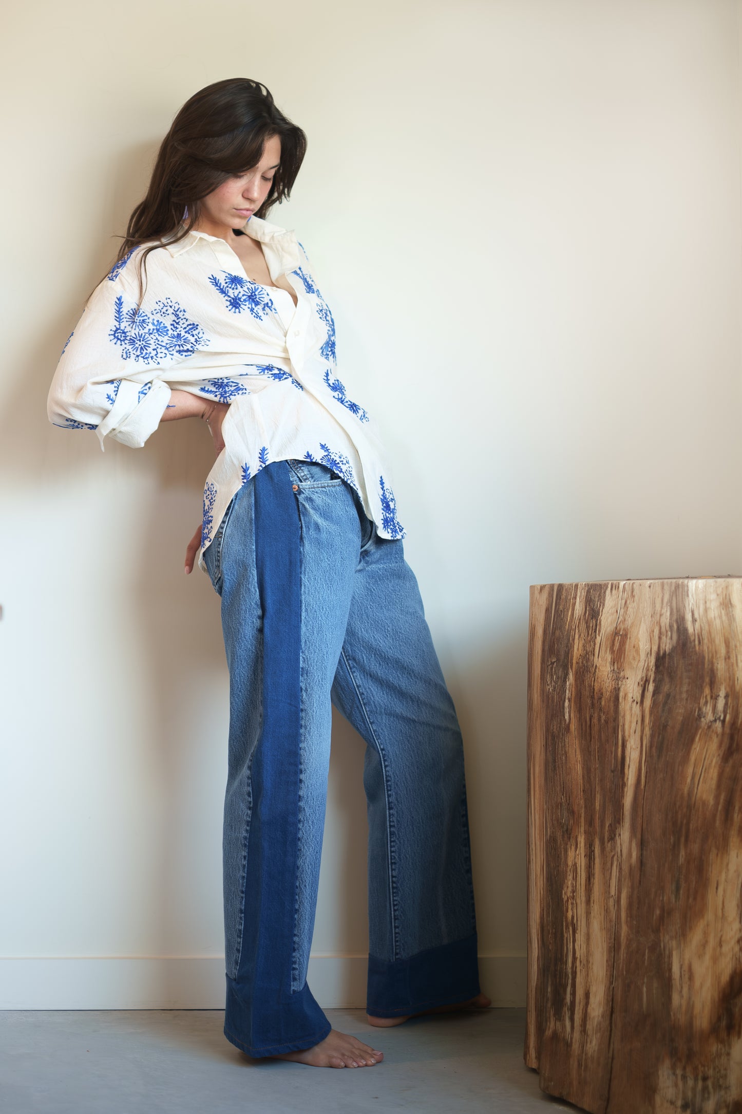 Wear Cissa -The MEN'S Shirt, 100% Natural Cotton in Floret Handstitch