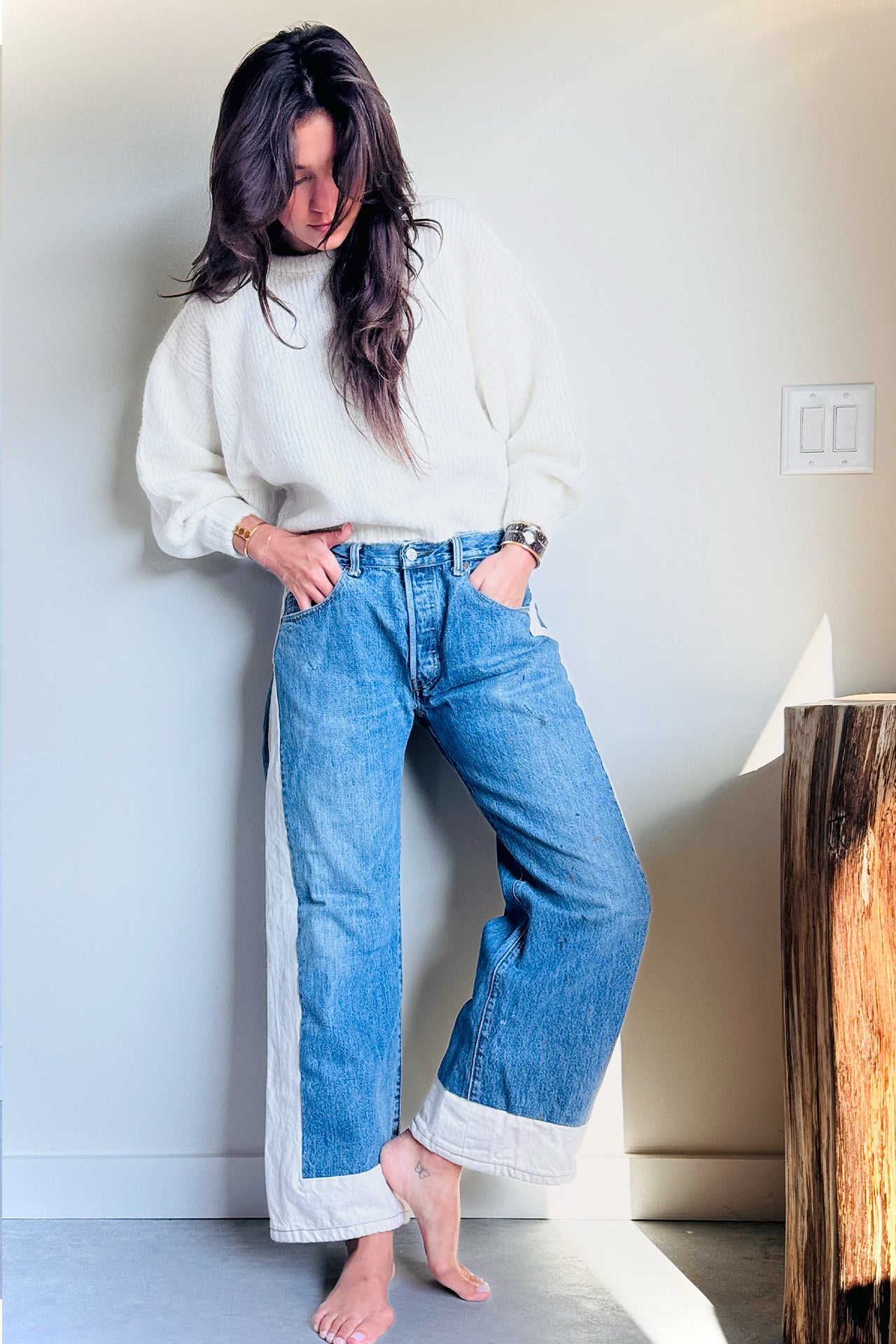 Atelier Delphine Balloon Sleeve Sweater in Cream