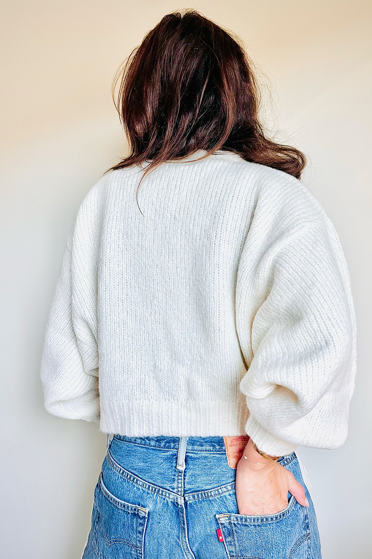 Atelier Delphine Balloon Sleeve Sweater in Cream