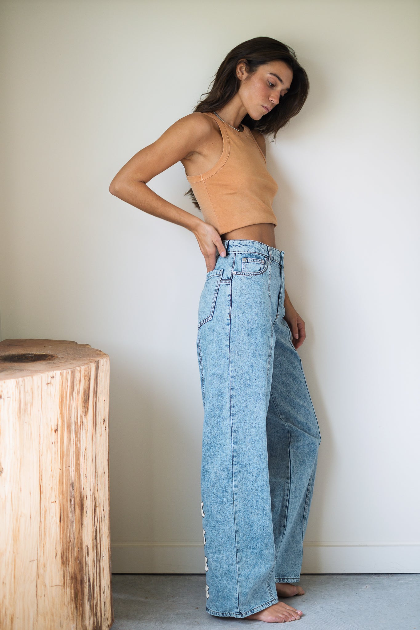 NSF Amaya Fitted Crop Baby Tank in Faded Sunbaked