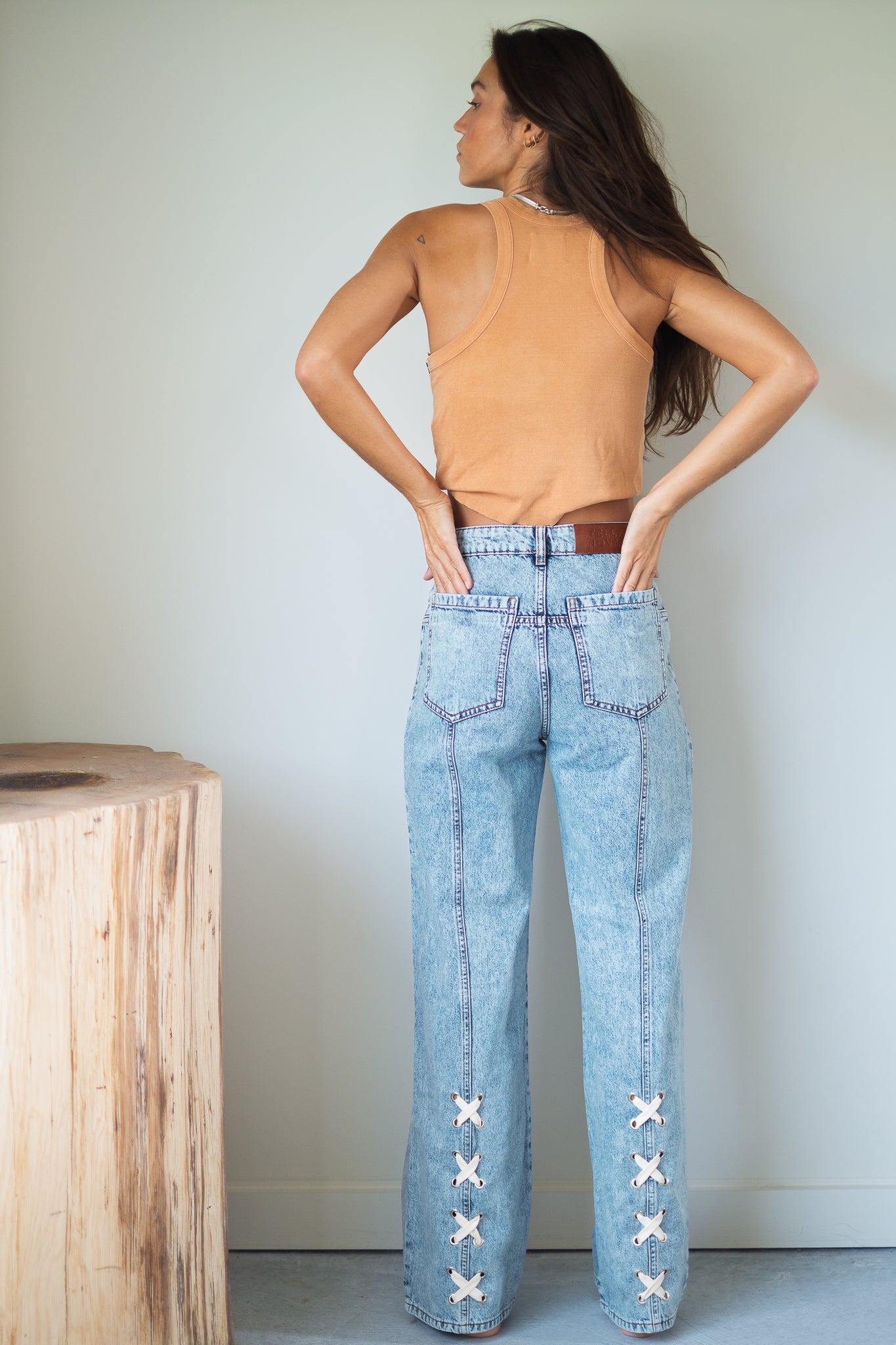 NSF Amaya Fitted Crop Baby Tank in Faded Sunbaked