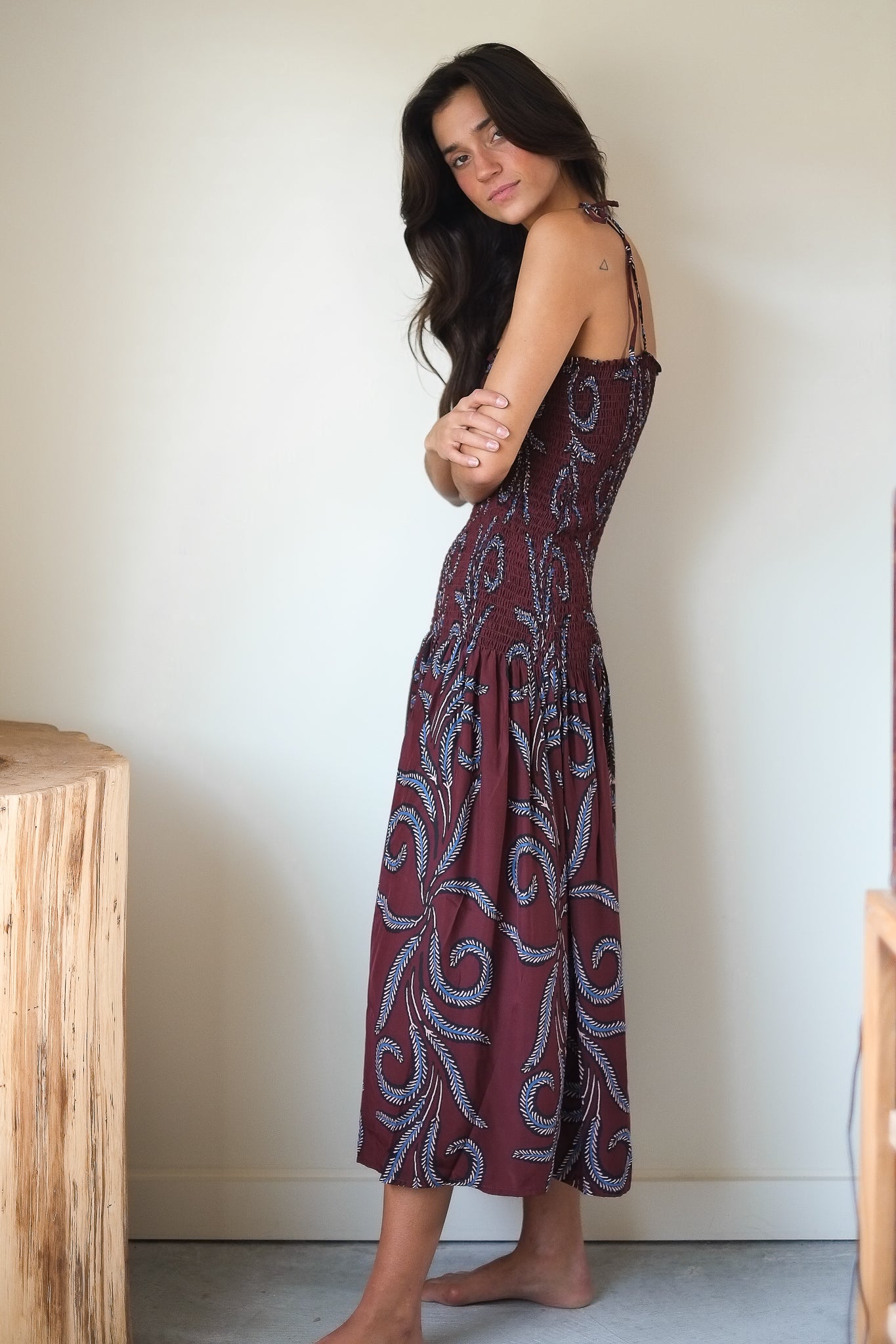 Natalie Martin Juliette Dress in Feather Bordeaux