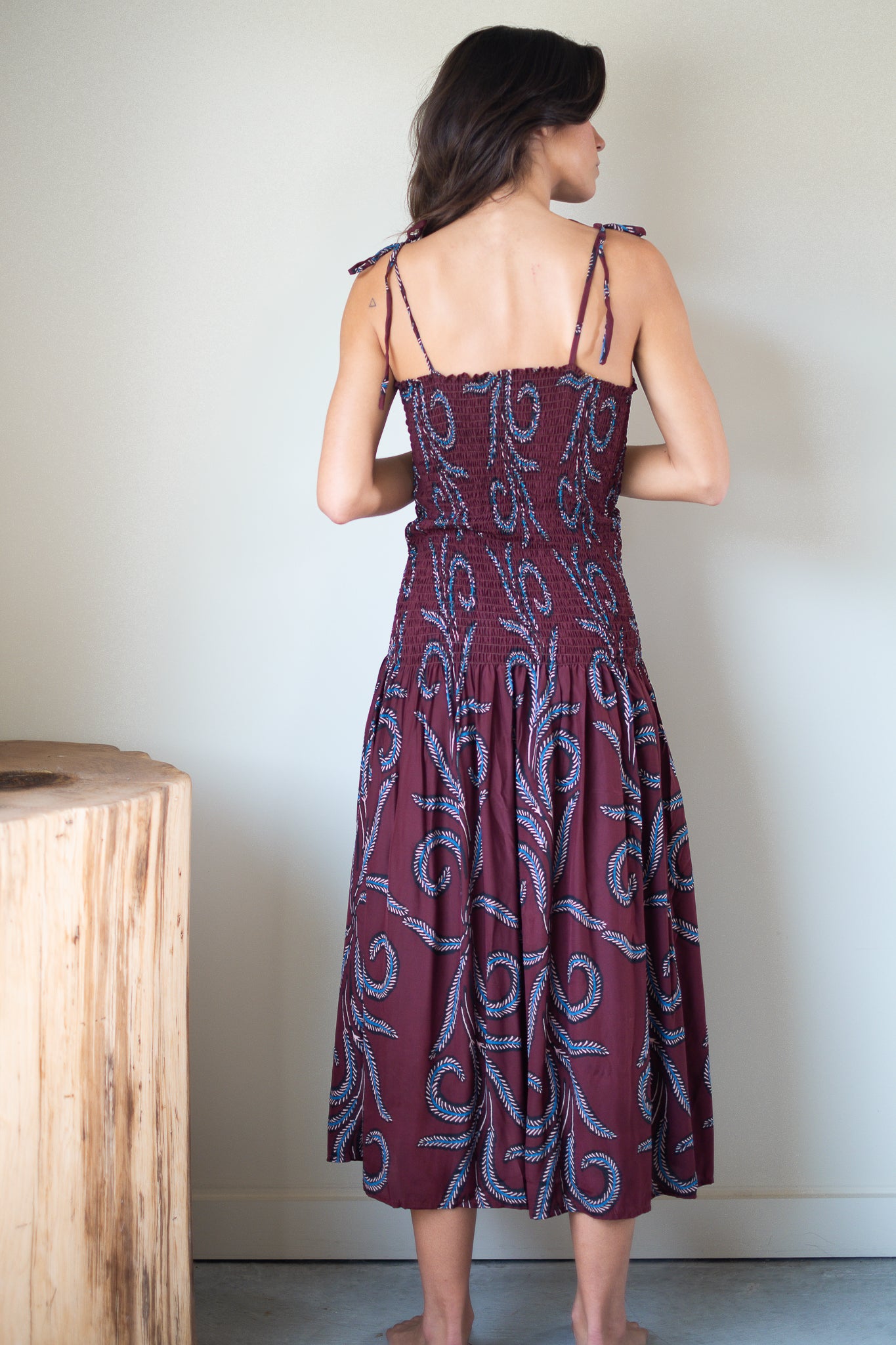 Natalie Martin Juliette Dress in Feather Bordeaux