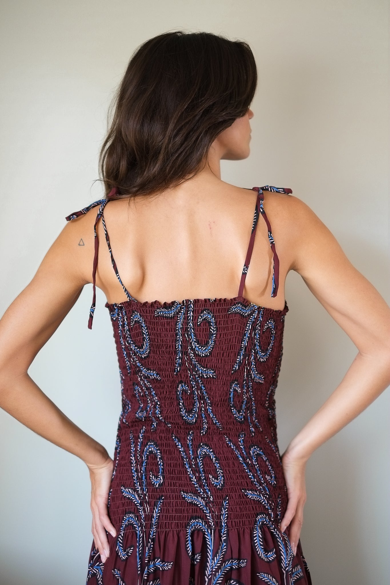 Natalie Martin Juliette Dress in Feather Bordeaux