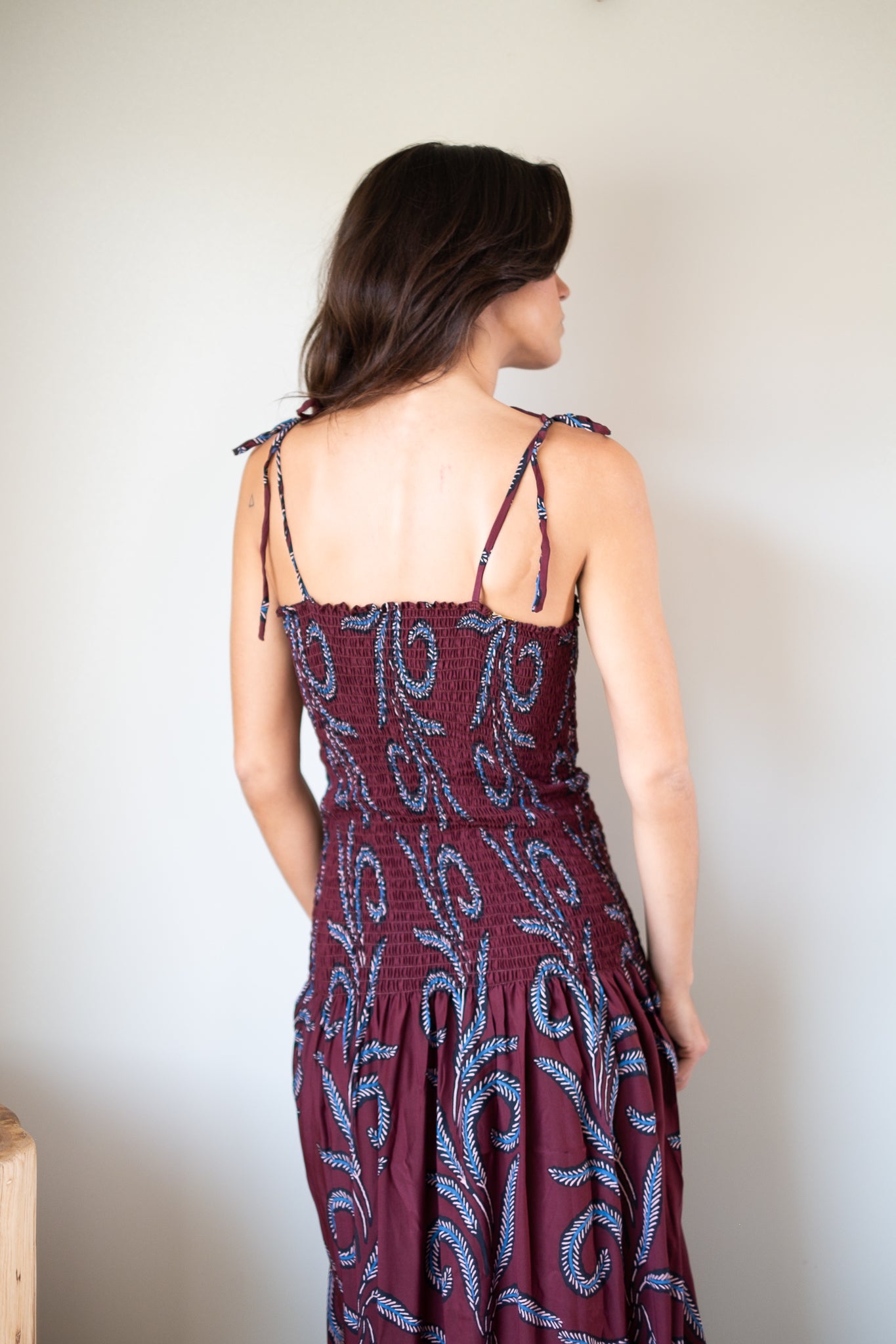 Natalie Martin Juliette Dress in Feather Bordeaux