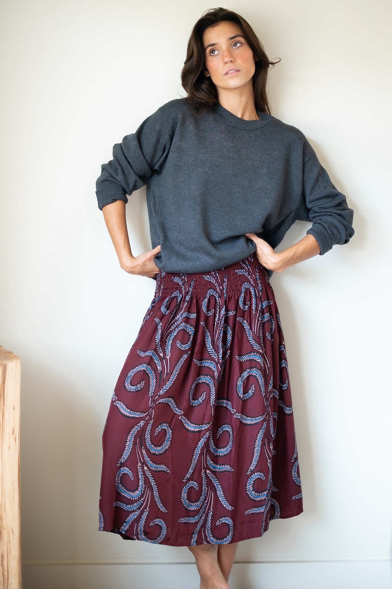 Natalie Martin Juliette Dress in Feather Bordeaux