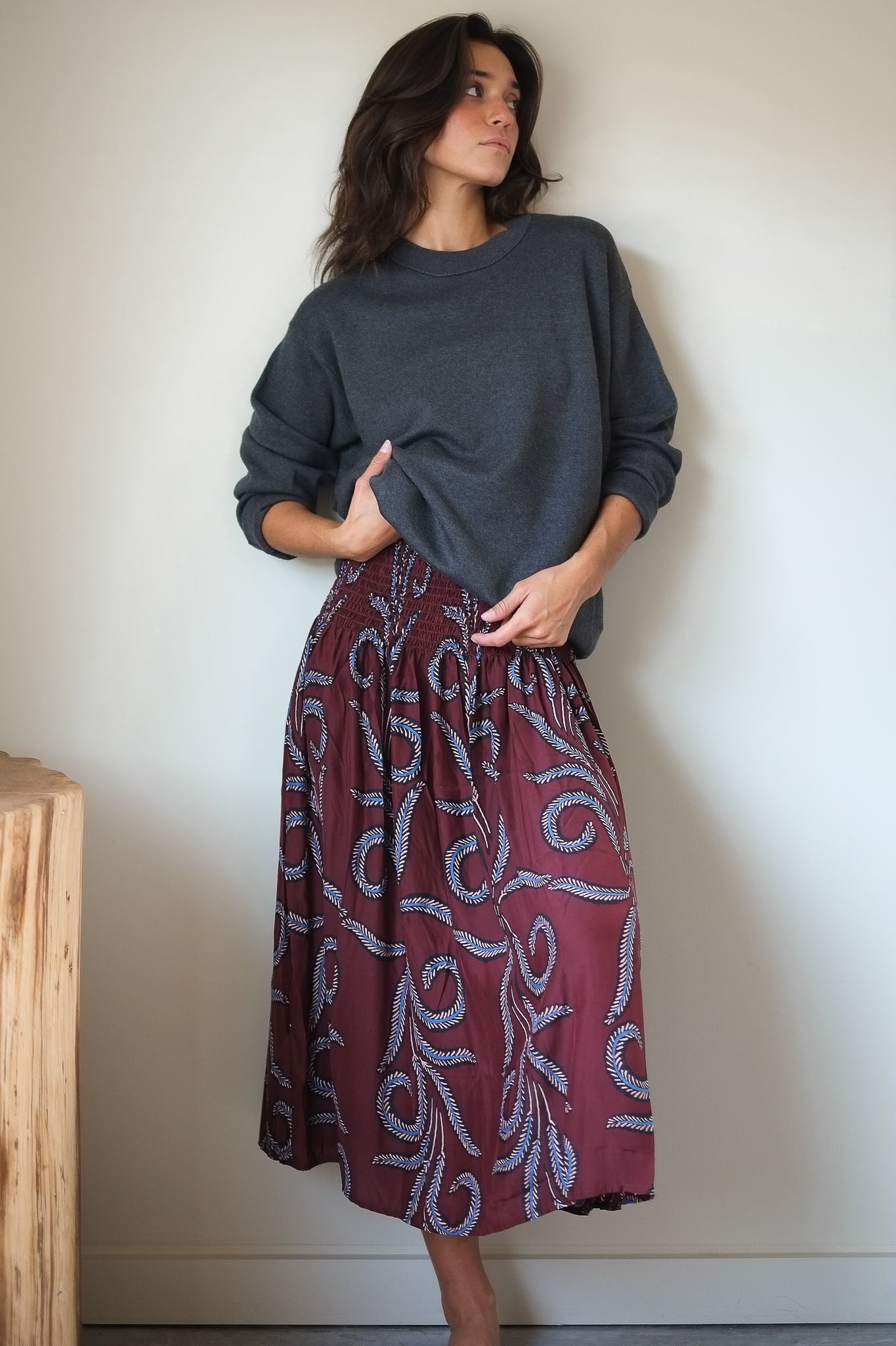 Natalie Martin Juliette Dress in Feather Bordeaux