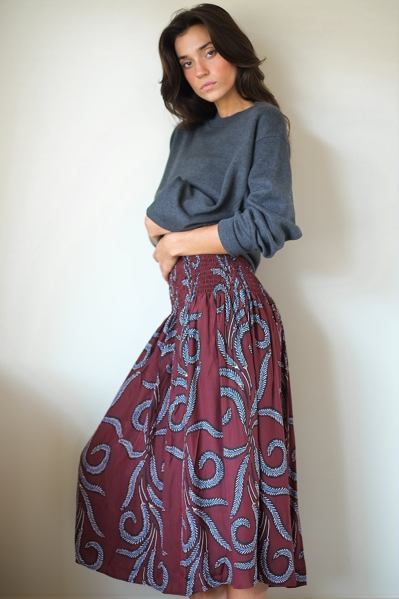 Natalie Martin Juliette Dress in Feather Bordeaux