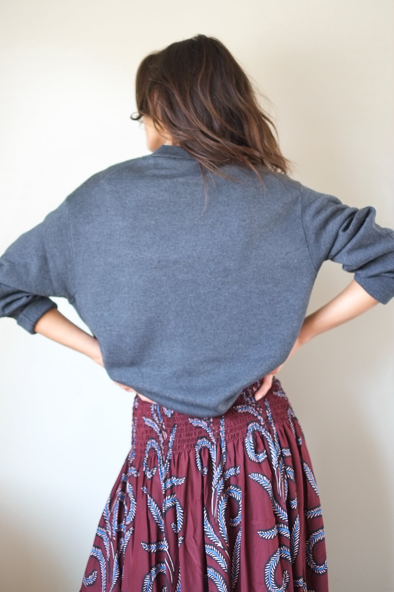 C.T.plage Silk Cashmere Double Face Pullover in Grey