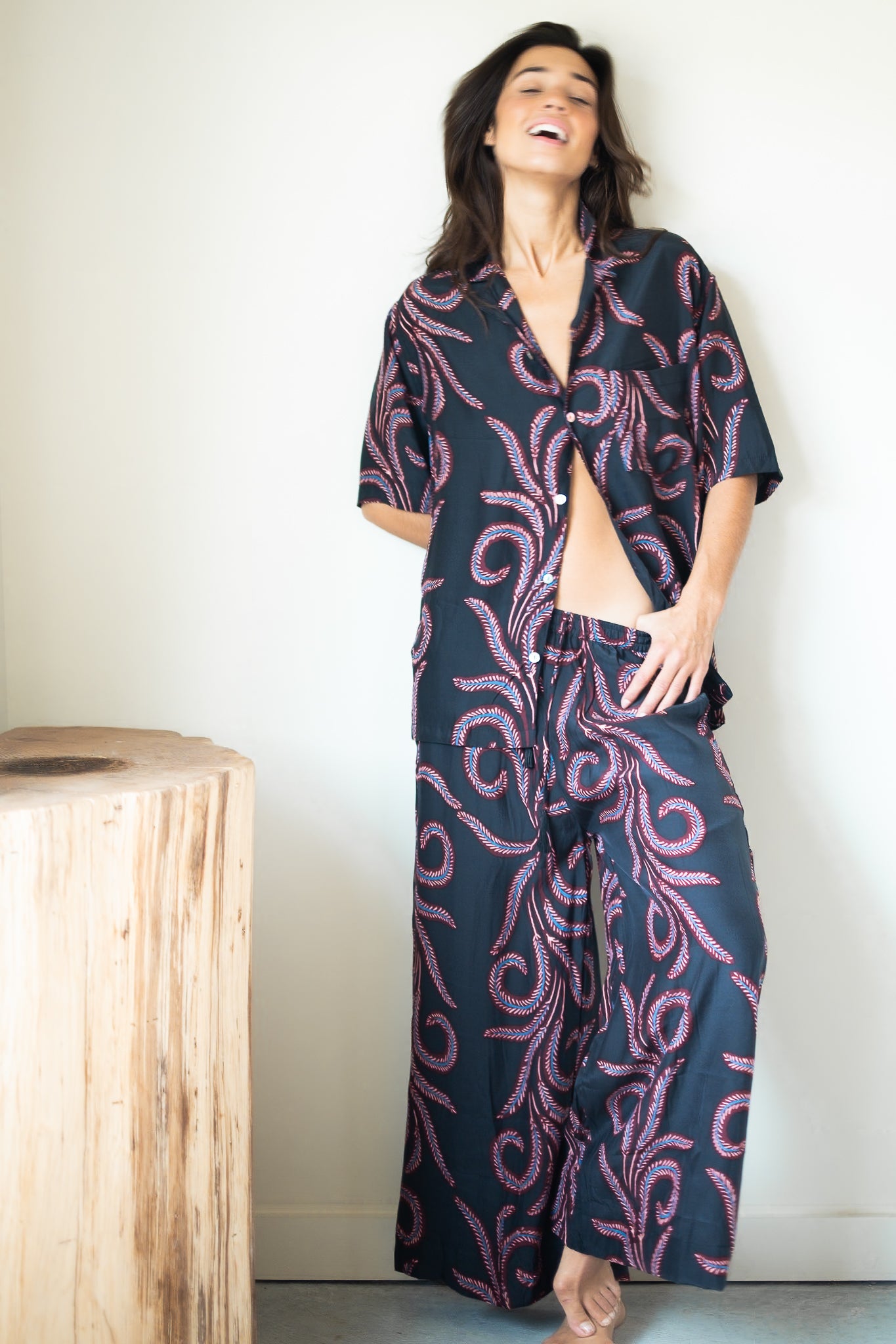 Natalie Martin Kevin Shirt in Feather Black