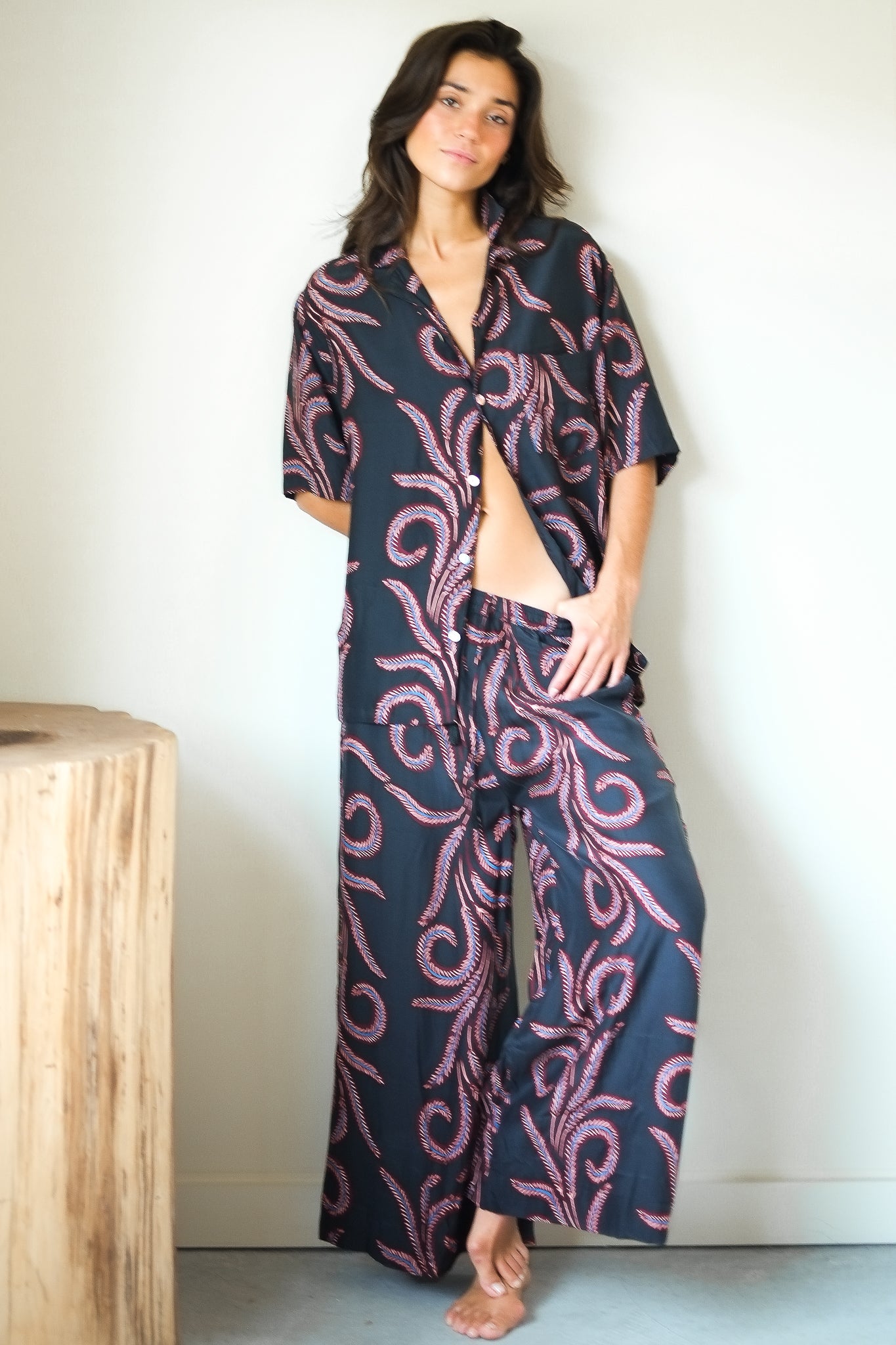 Natalie Martin Kevin Shirt in Feather Black