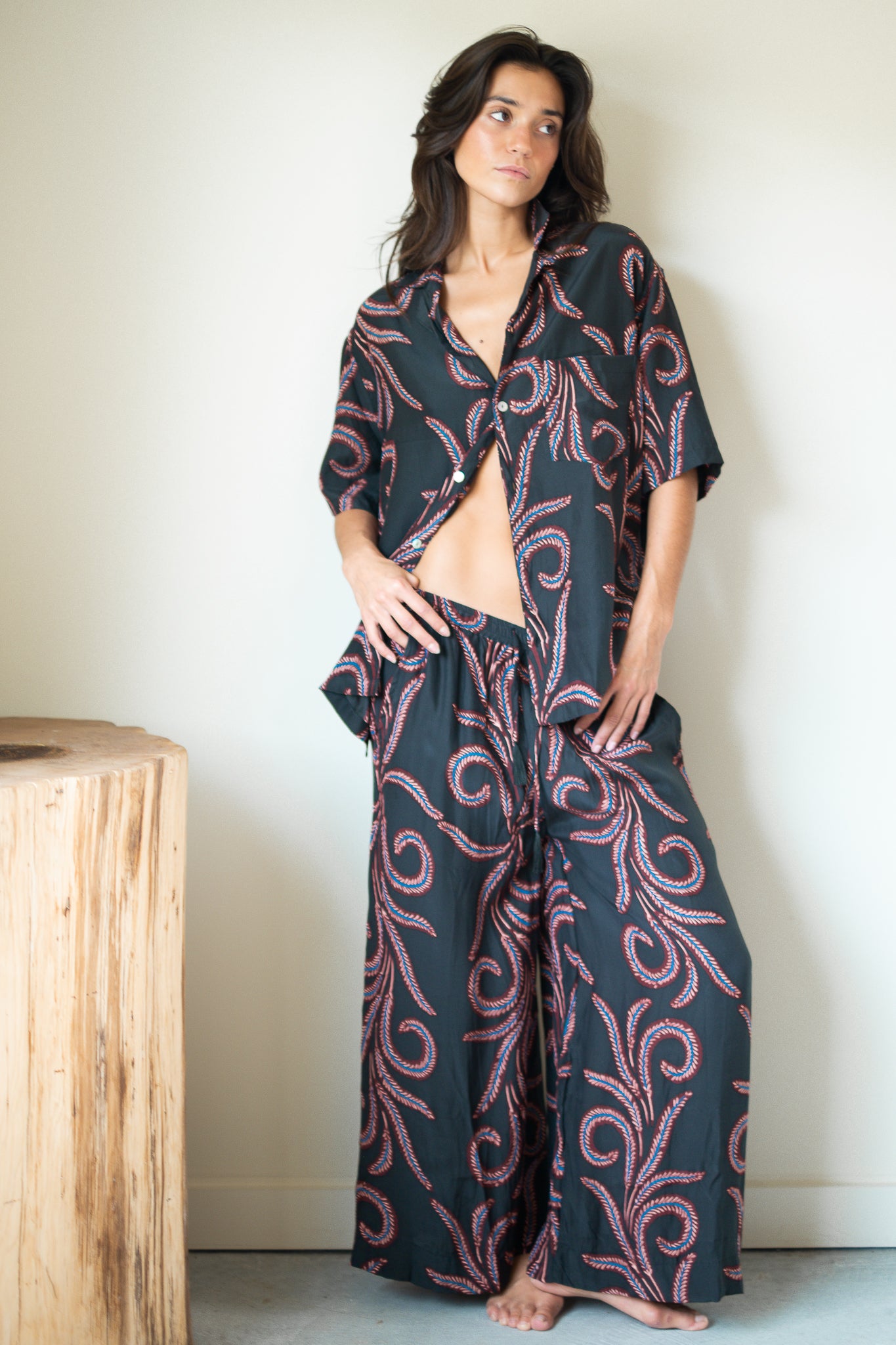 Natalie Martin Kevin Shirt in Feather Black