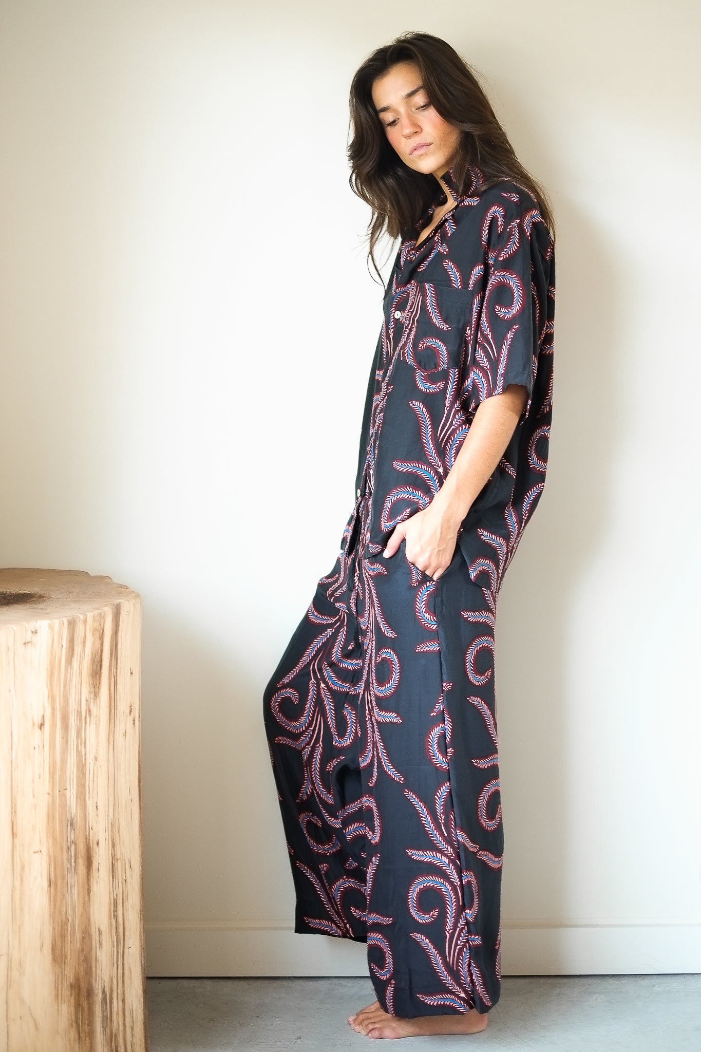 Natalie Martin Kevin Shirt in Feather Black