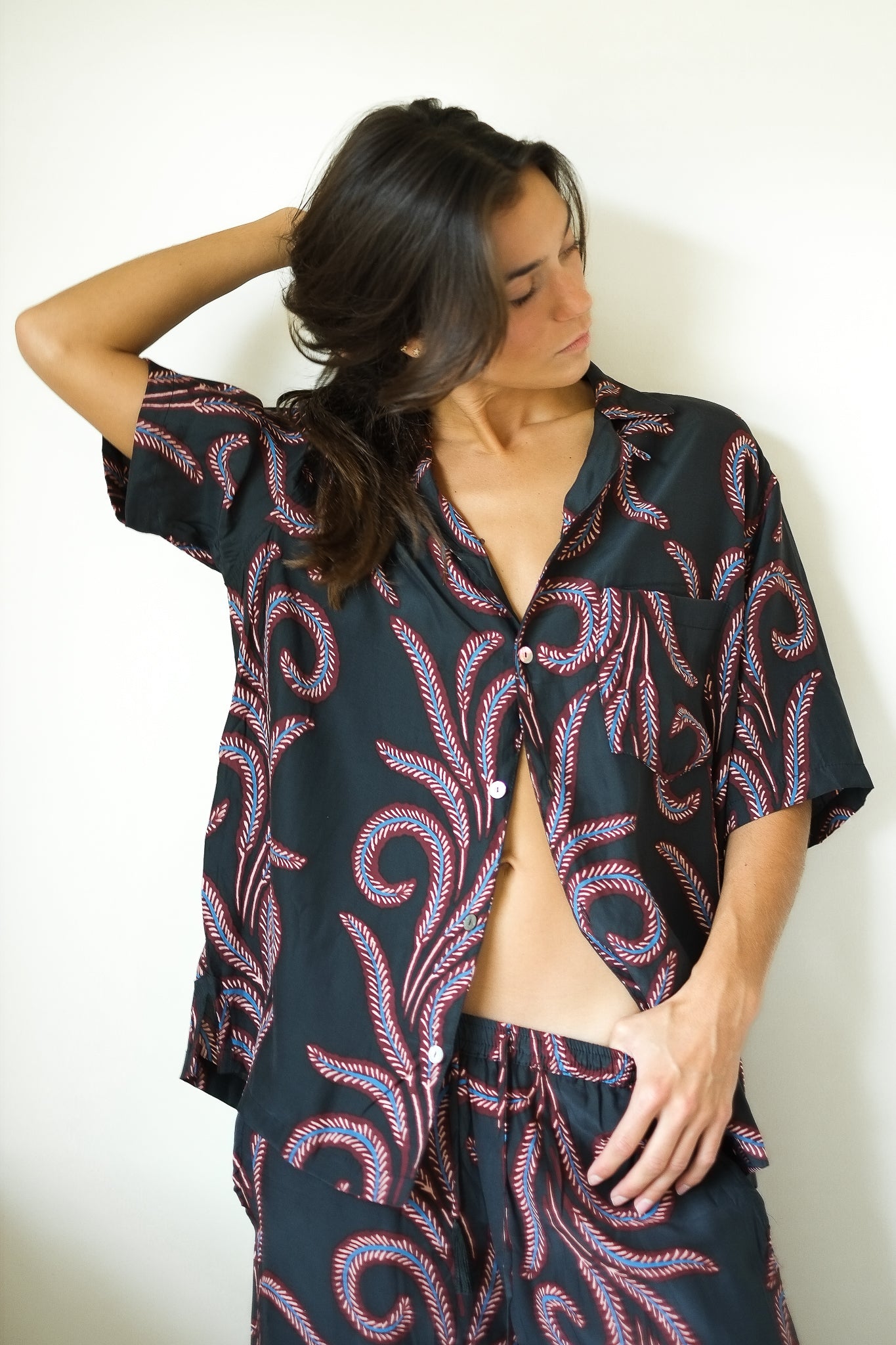 Natalie Martin Kevin Shirt in Feather Black