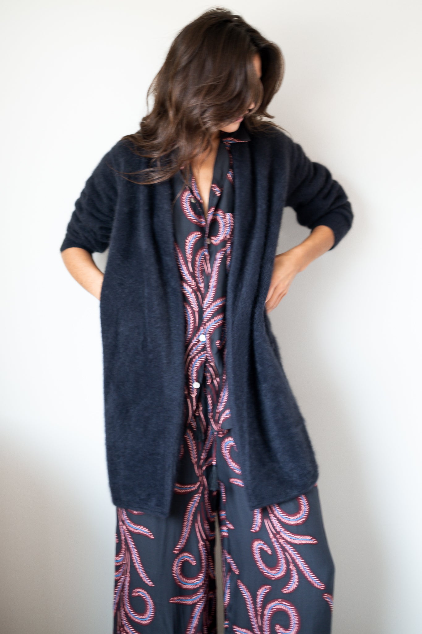 Natalie Martin Kevin Shirt in Feather Black