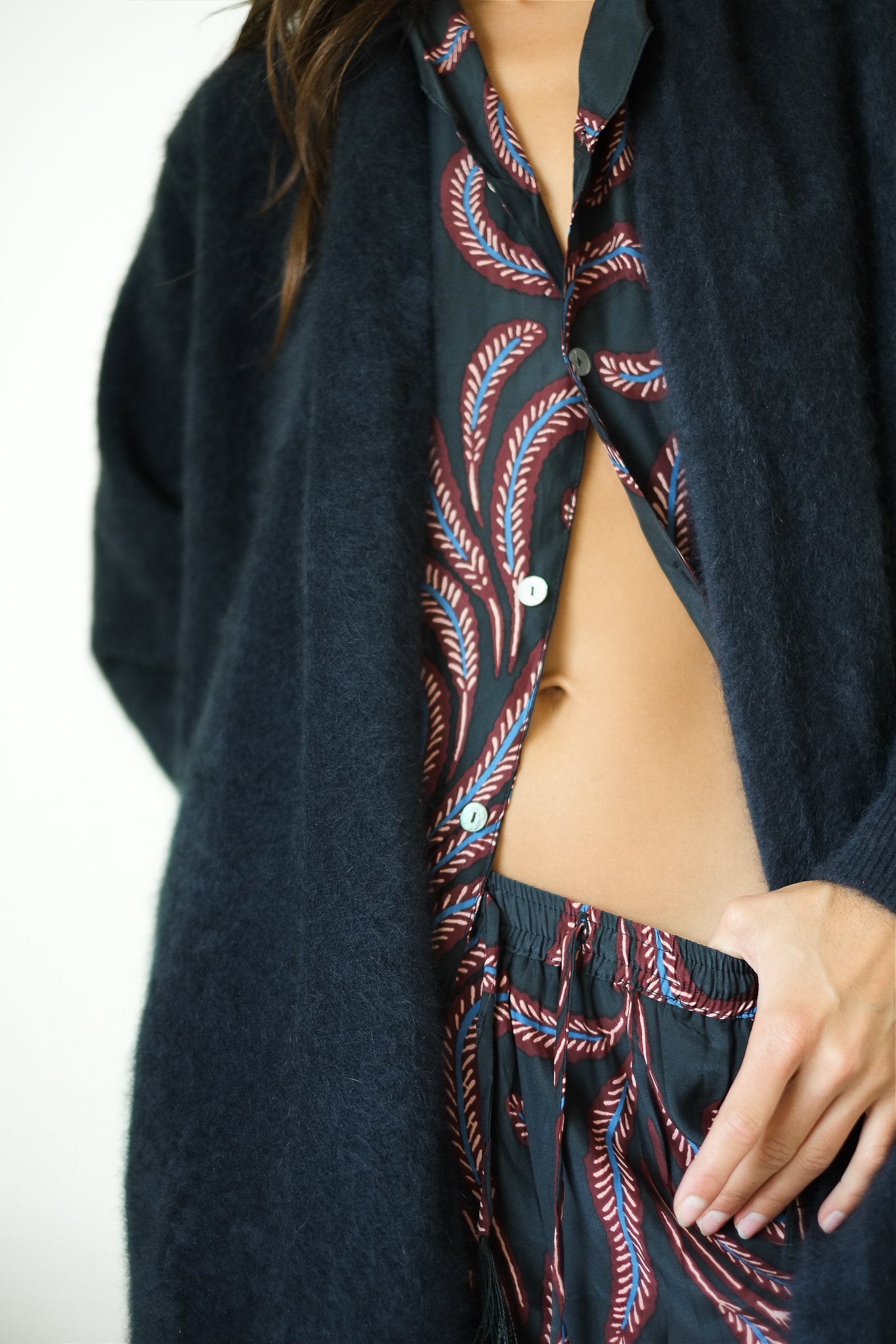 Natalie Martin Kevin Shirt in Feather Black
