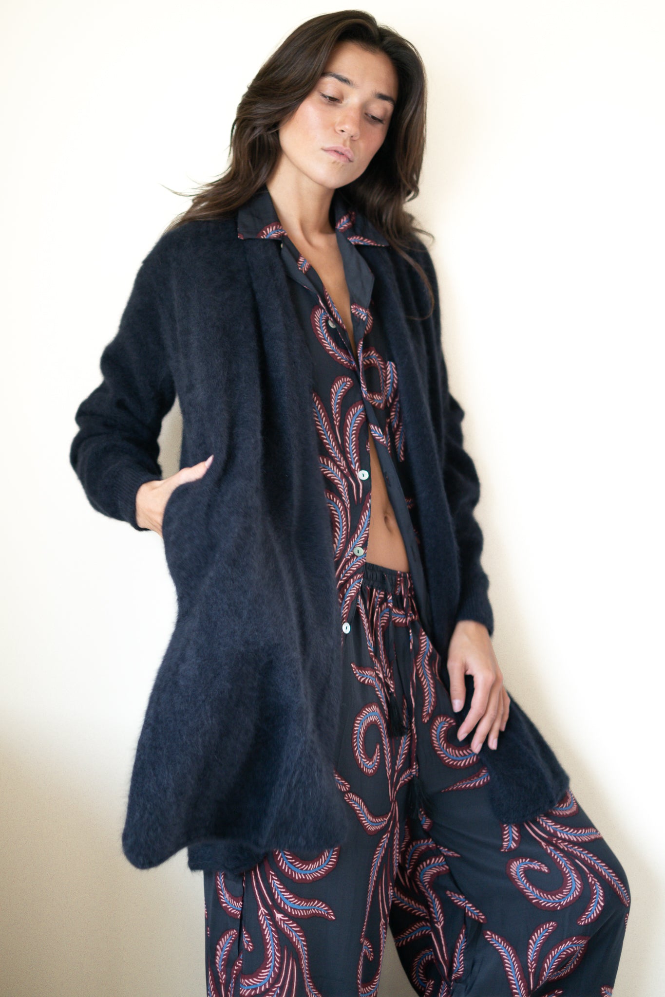 Natalie Martin Kevin Shirt in Feather Black