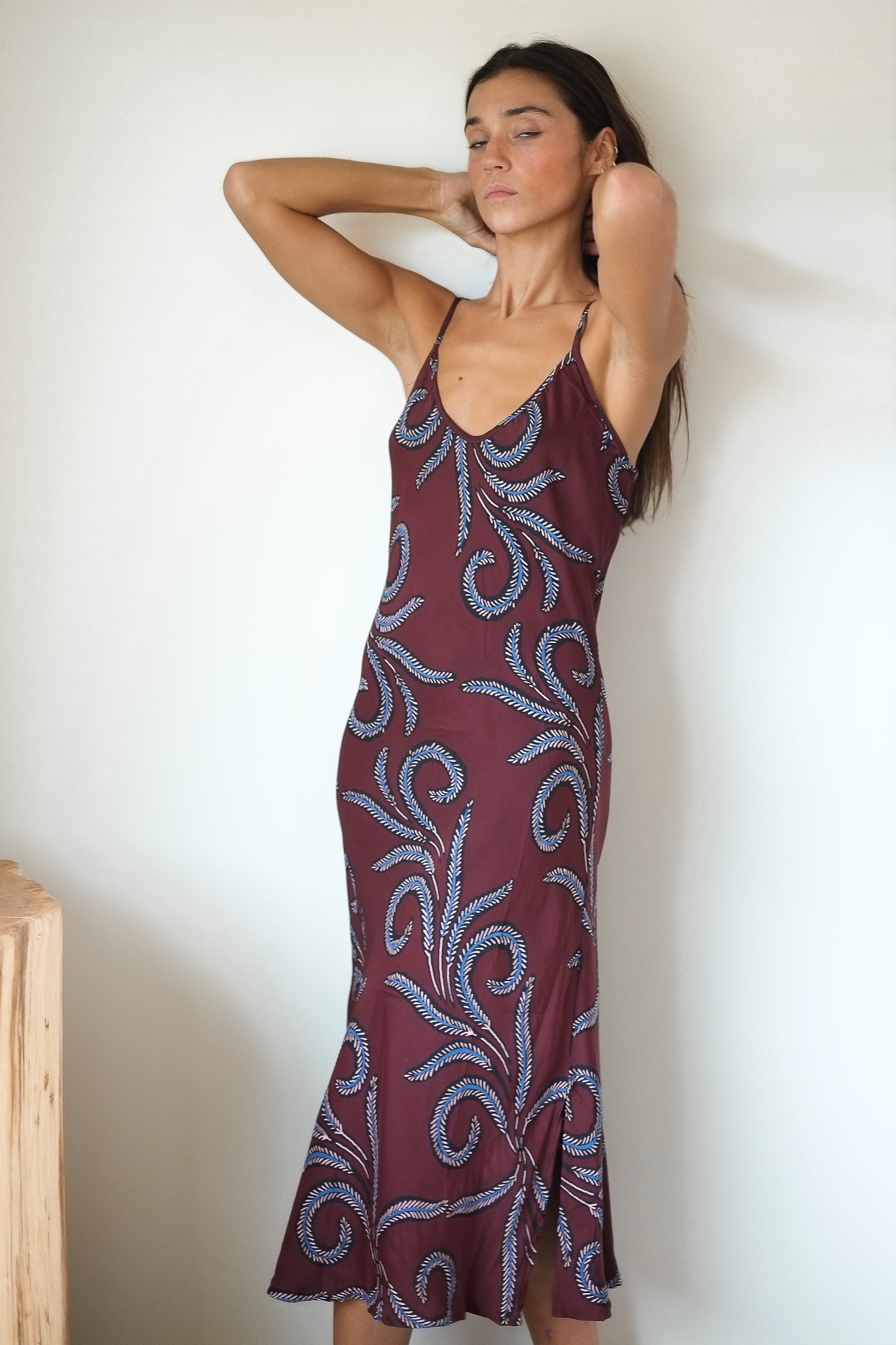 Natalie Martin Leandra Dress in Feather Bordeaux