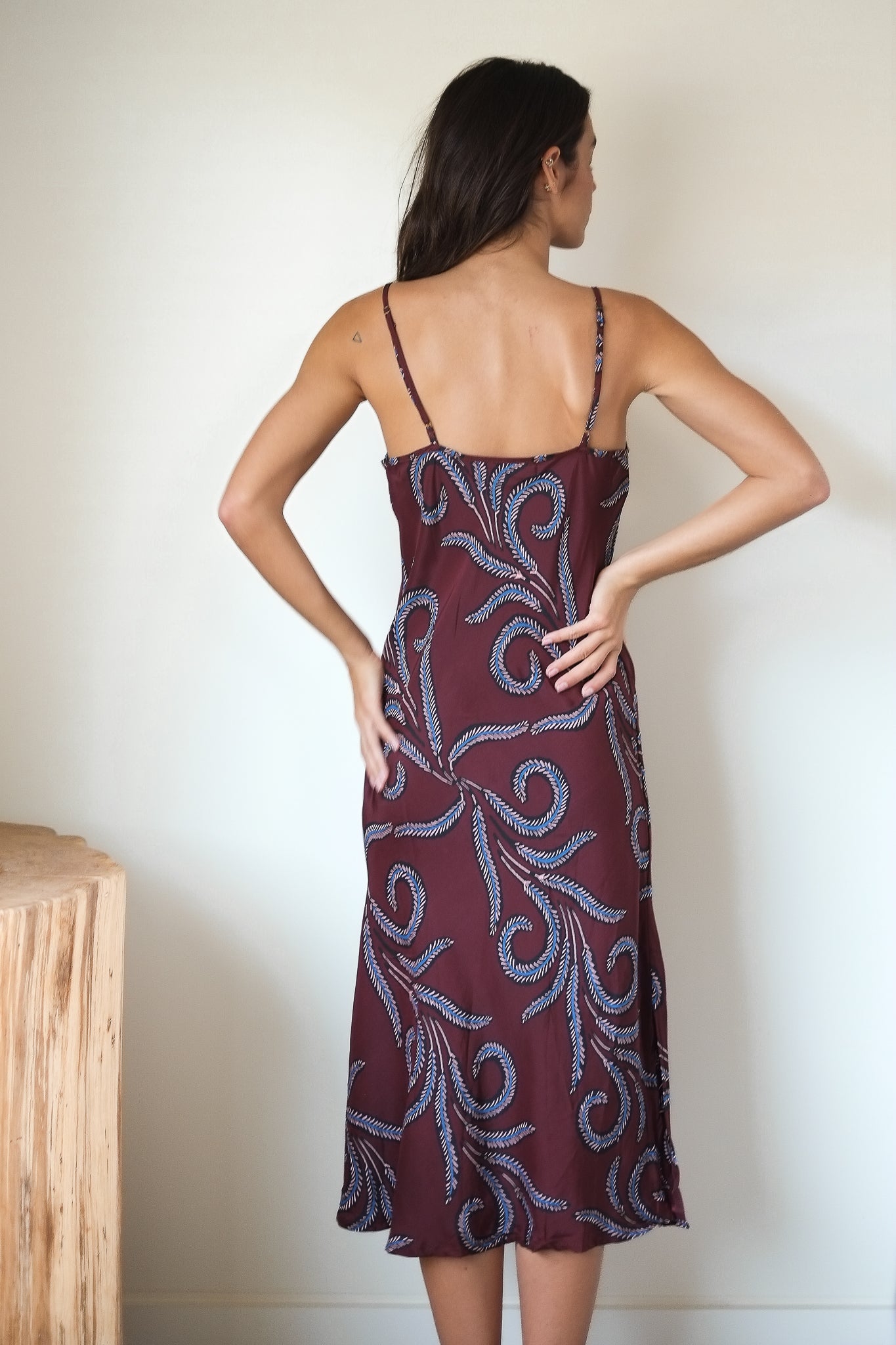 Natalie Martin Leandra Dress in Feather Bordeaux