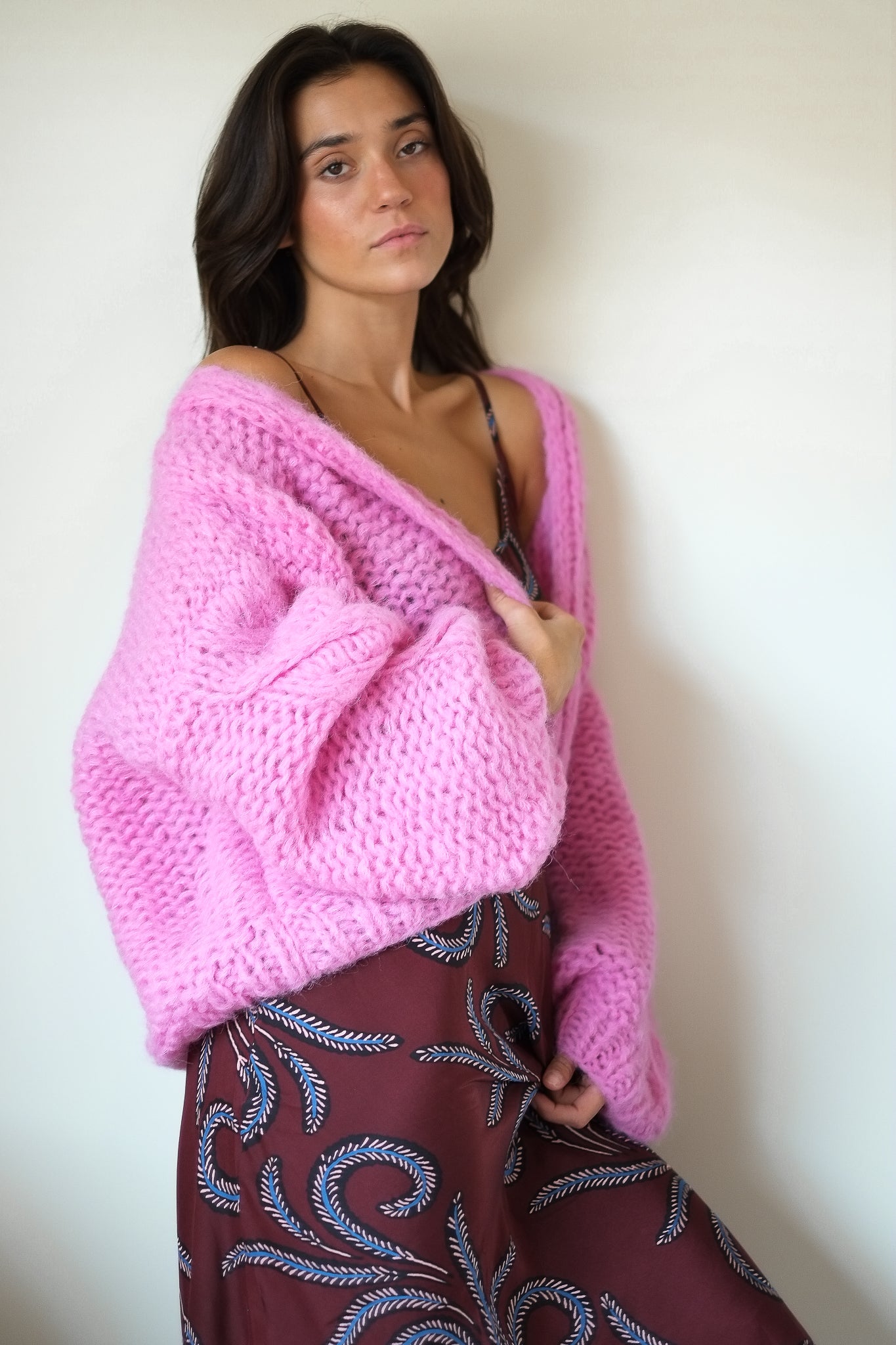 Natalie Martin Leandra Dress in Feather Bordeaux