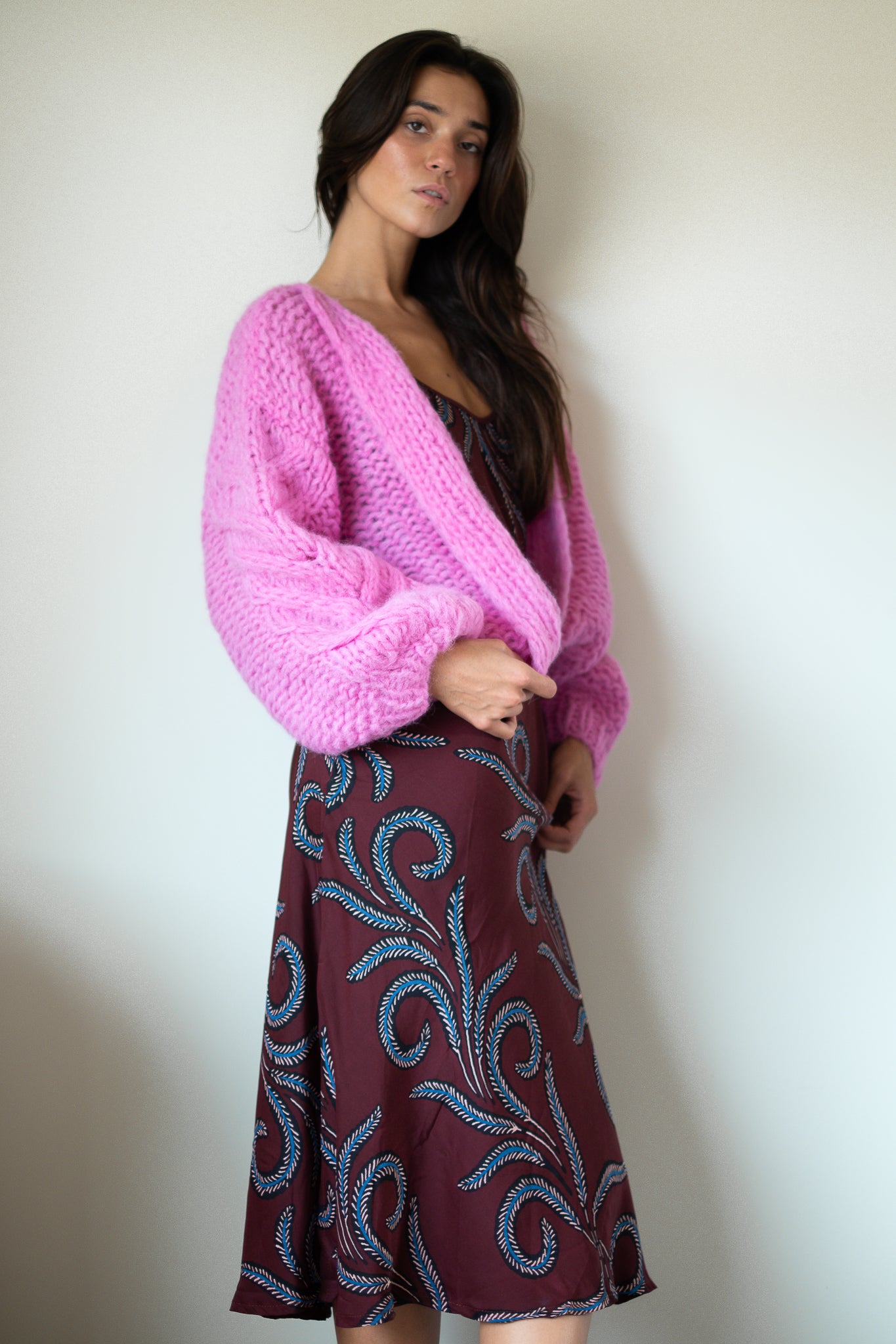 Natalie Martin Leandra Dress in Feather Bordeaux