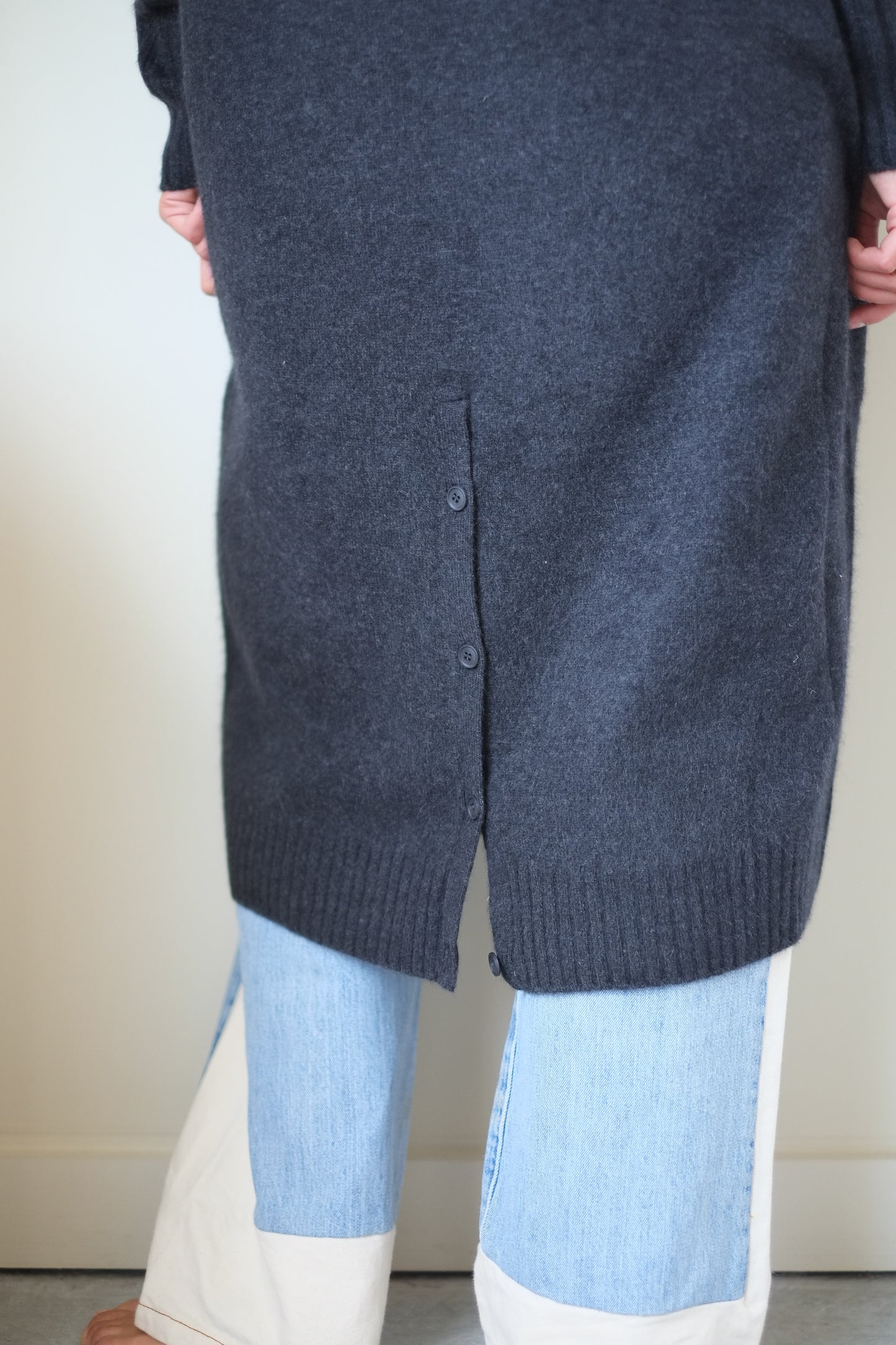 C.T.plage Pullover Sweater Dress in Charcoal Grey
