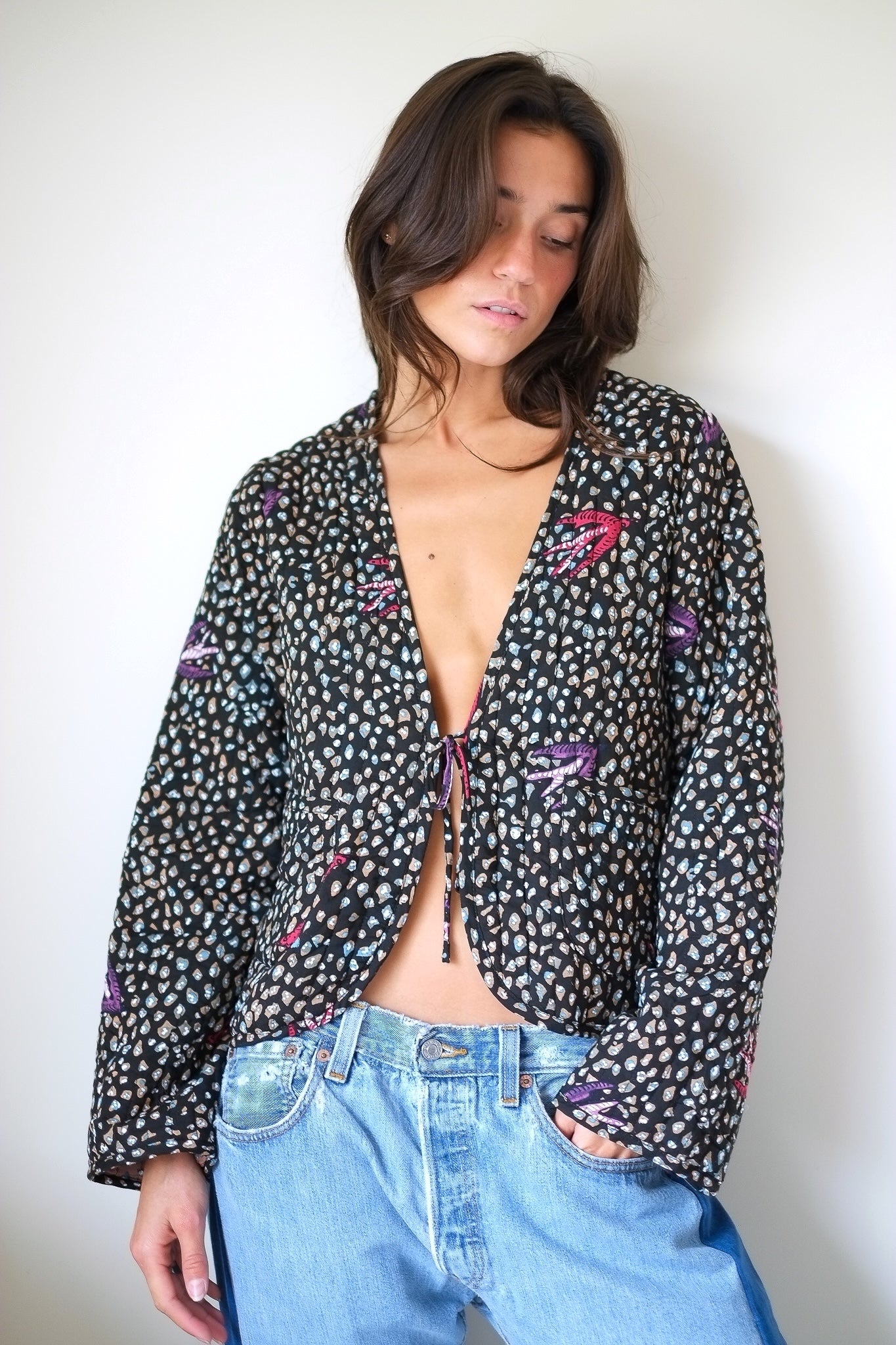 Natalie Martin Saskia Jacket in Swallow Combo