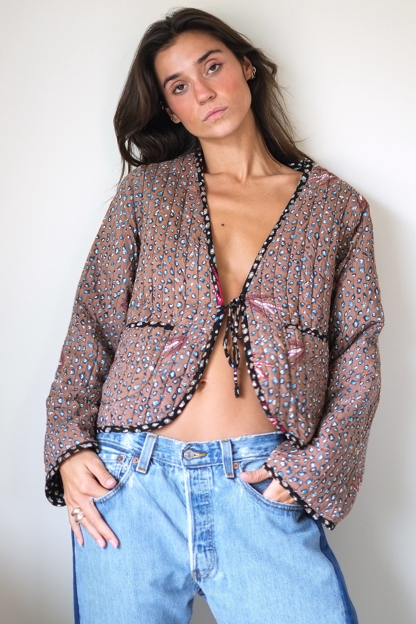 Natalie Martin Saskia Jacket in Swallow Combo