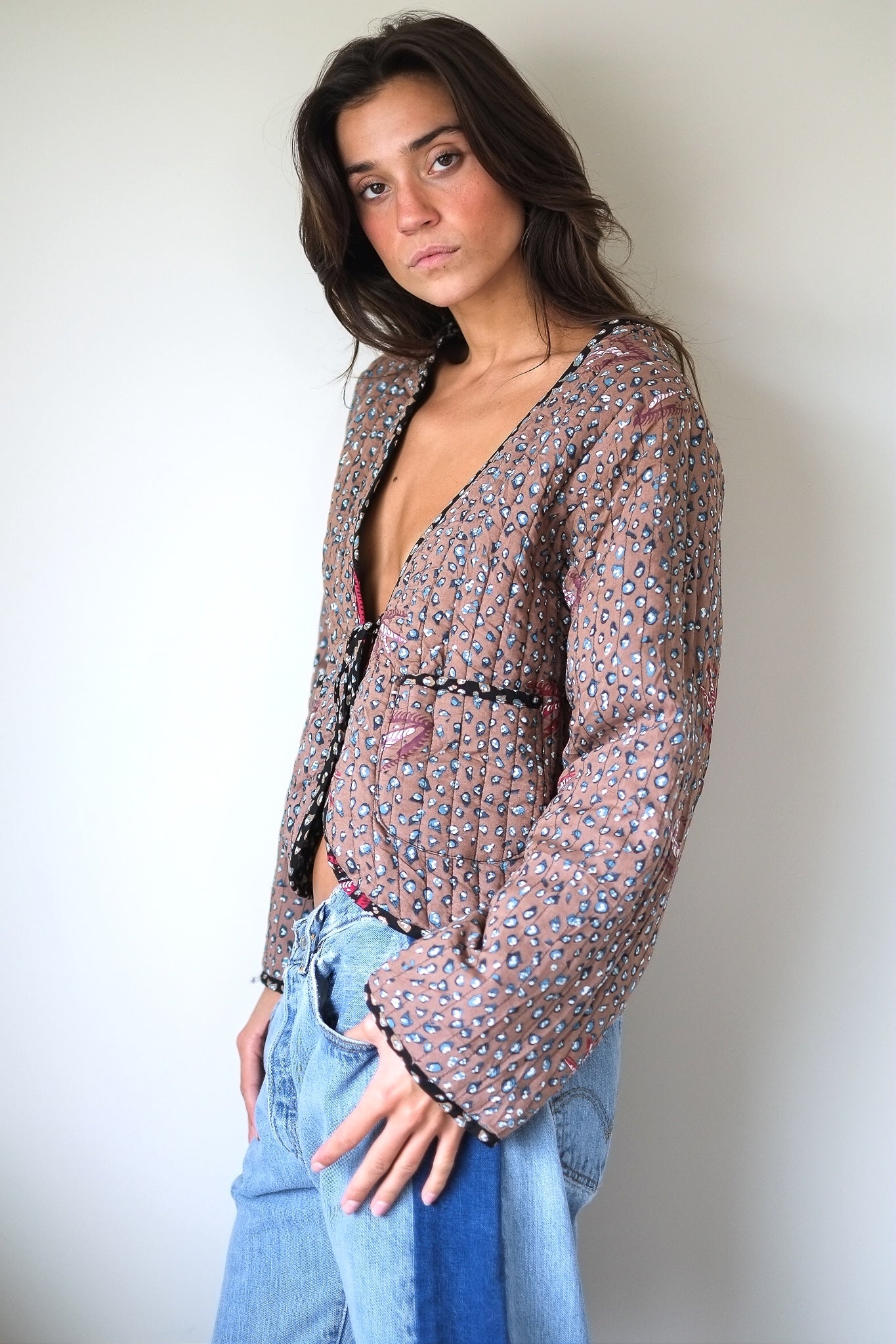 Natalie Martin Saskia Jacket in Swallow Combo