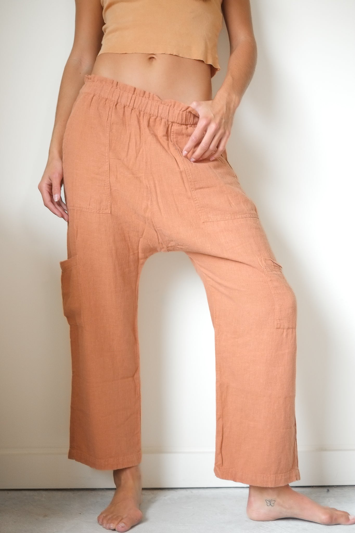 NSF Shailey Paperbag Waist Pant in Sunbaked