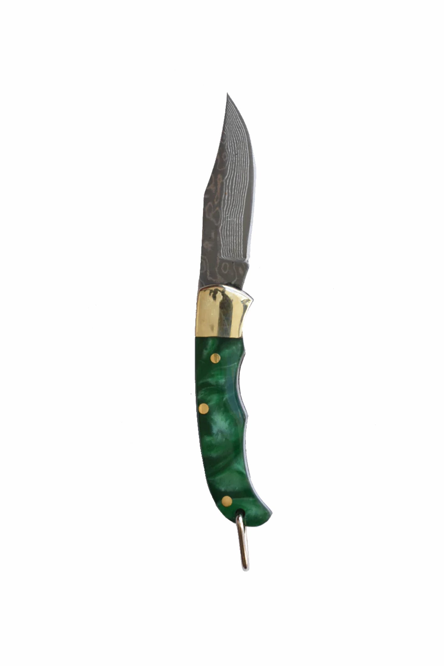 Curated Basics-Green Resin Inlay Folding Knife