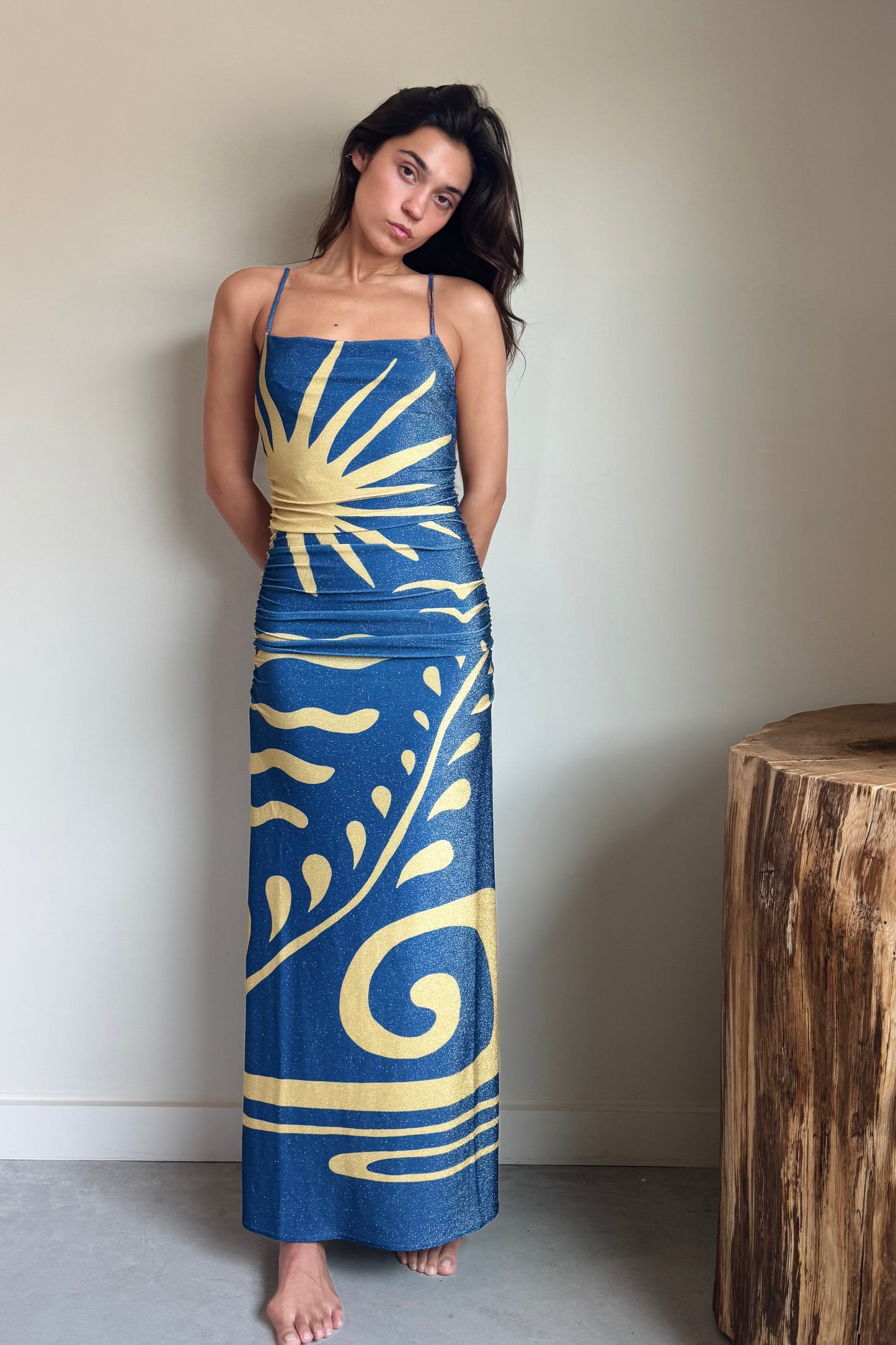 Cala De La Cruz Kim Dress in Malibu Azul